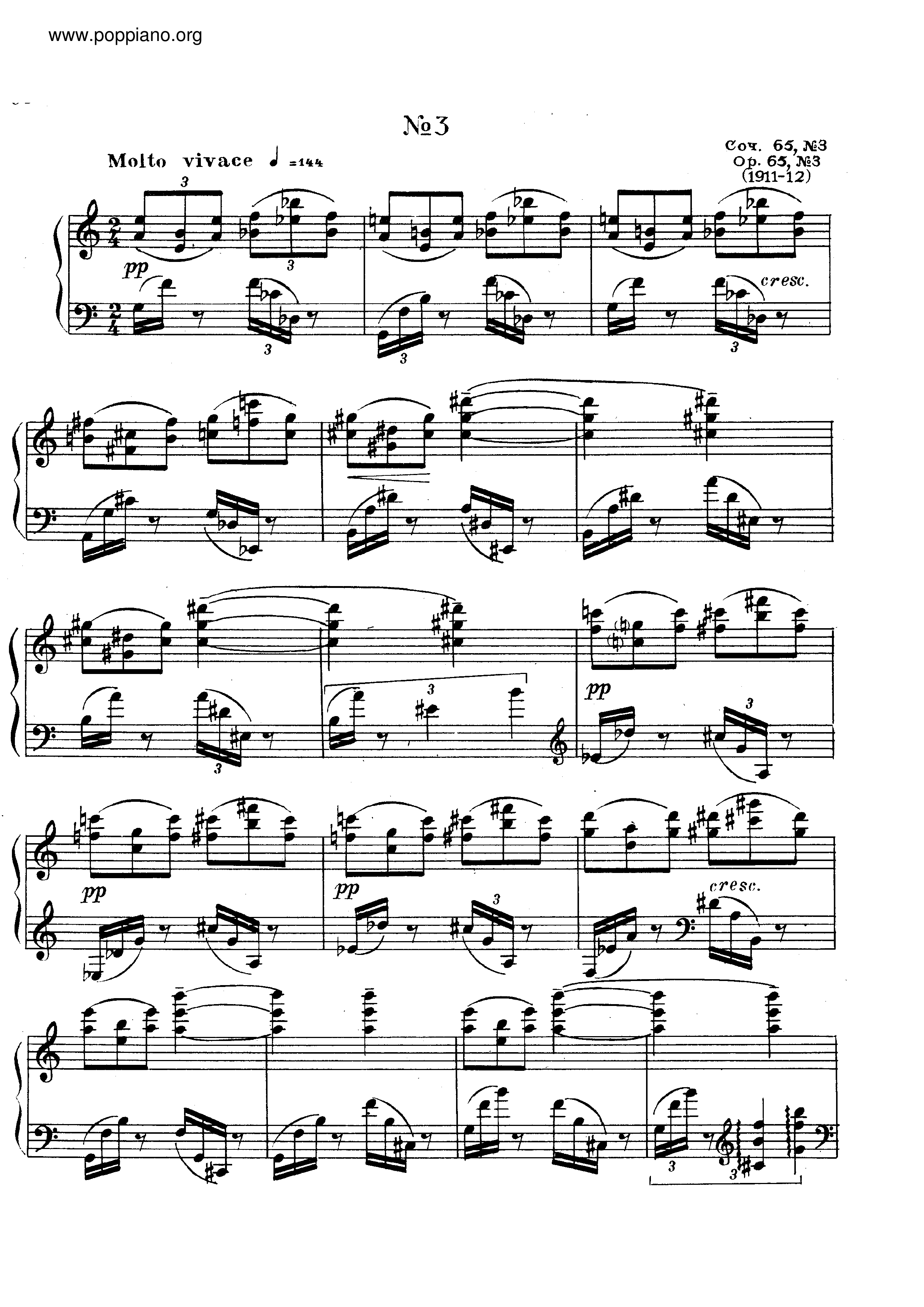 Etude No.3, Op.65ピアノ譜