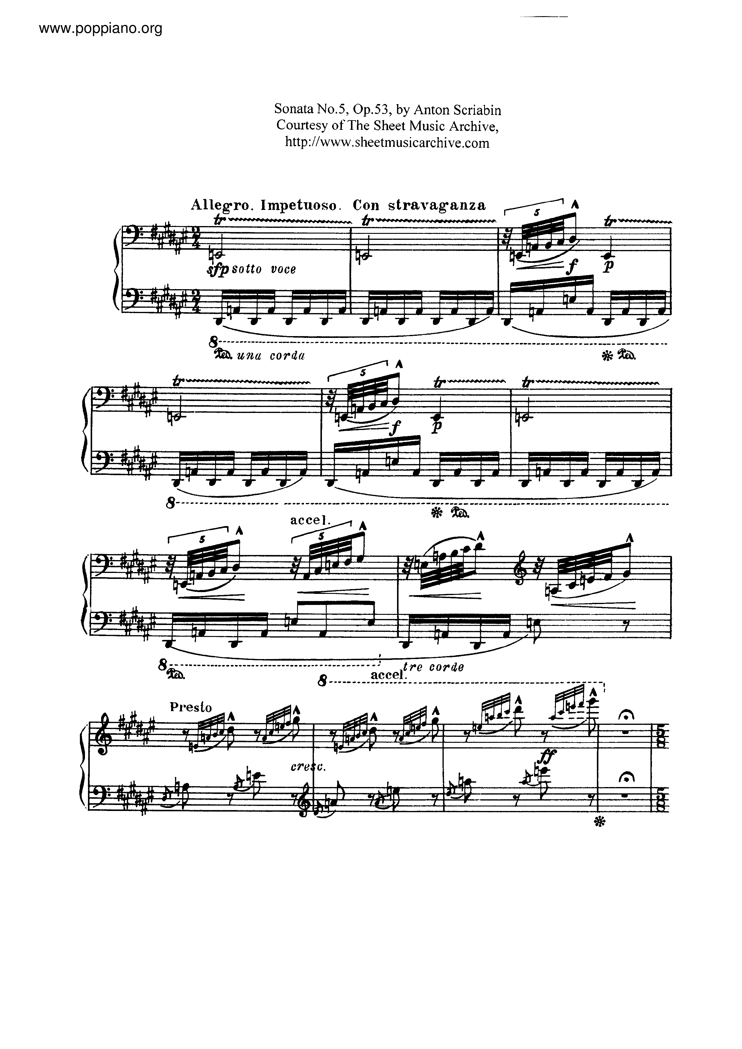 Piano Sonata No.5, Op.53 Score