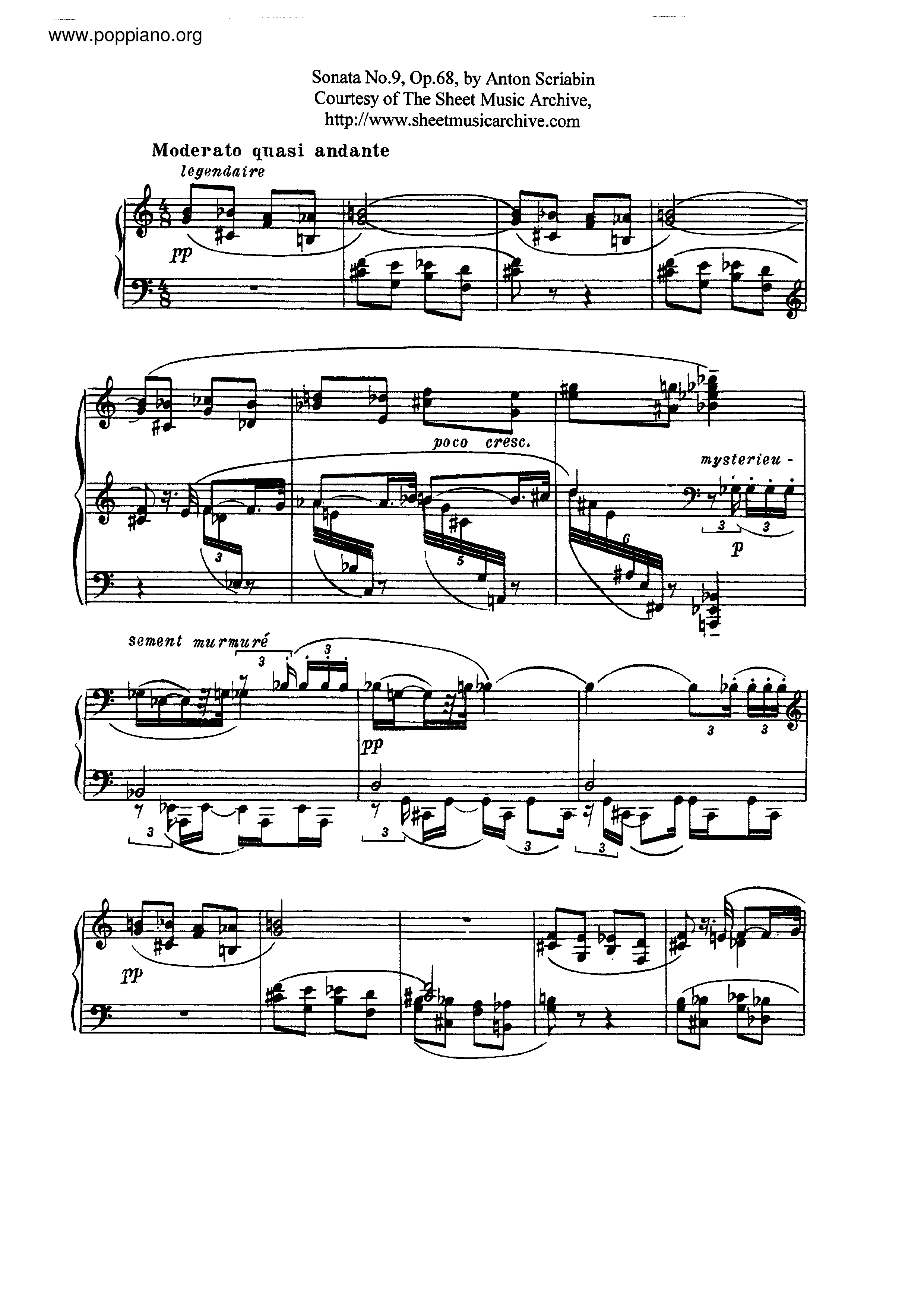 Piano Sonata No.9, Op.68 Score