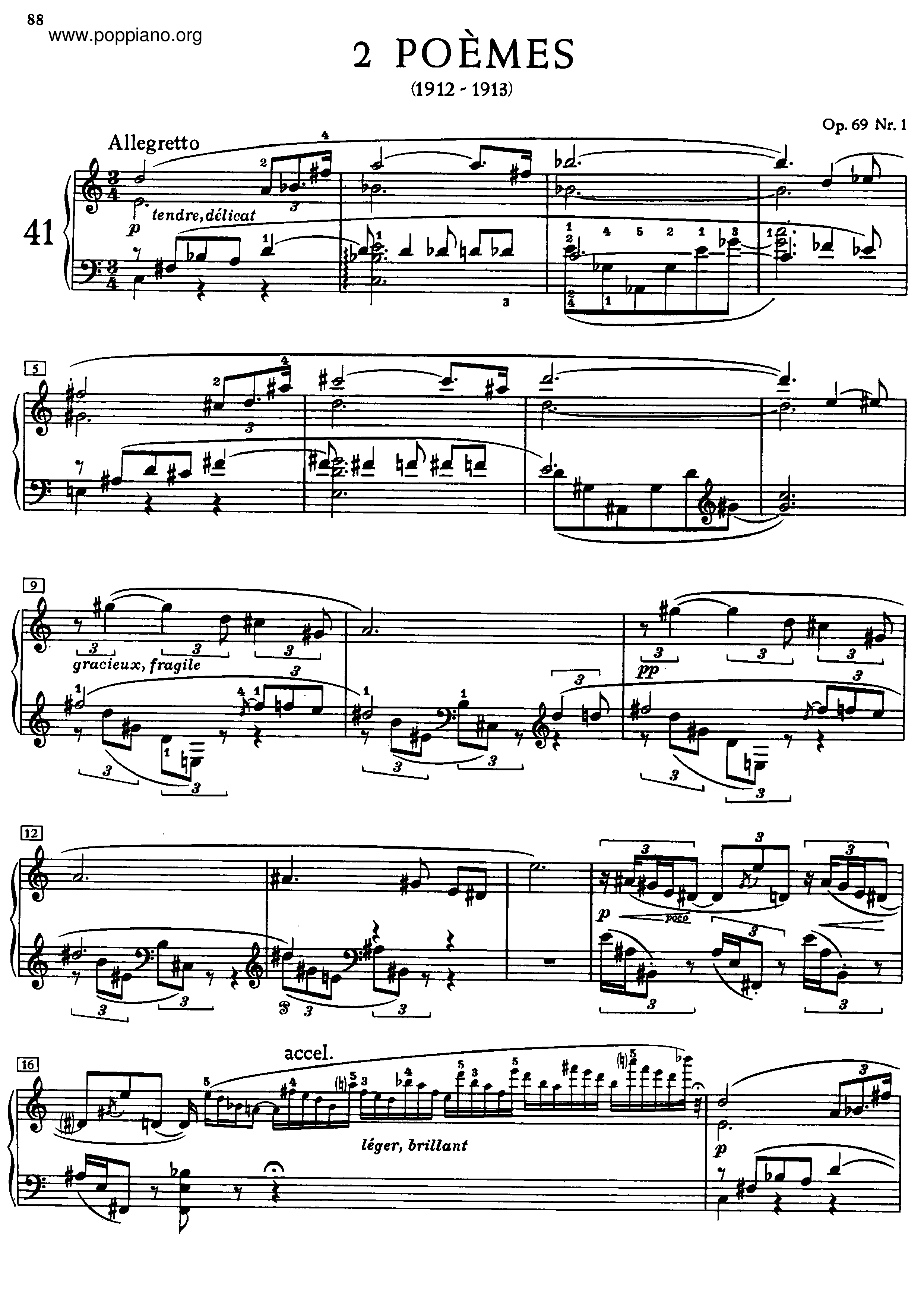 2 Poemes, Op.69ピアノ譜