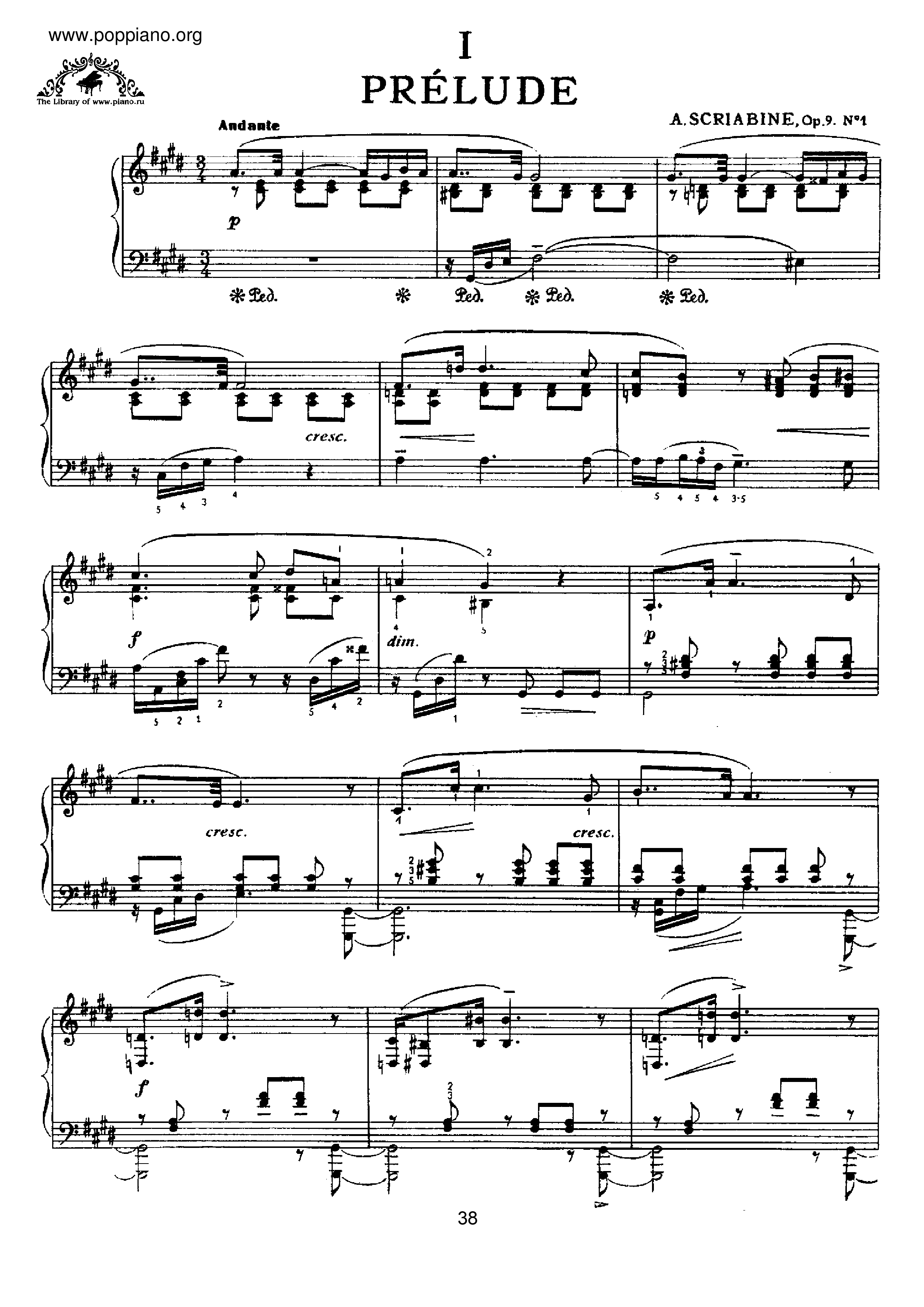 Prelude and Nocturne for the Left Hand, Op.9琴谱