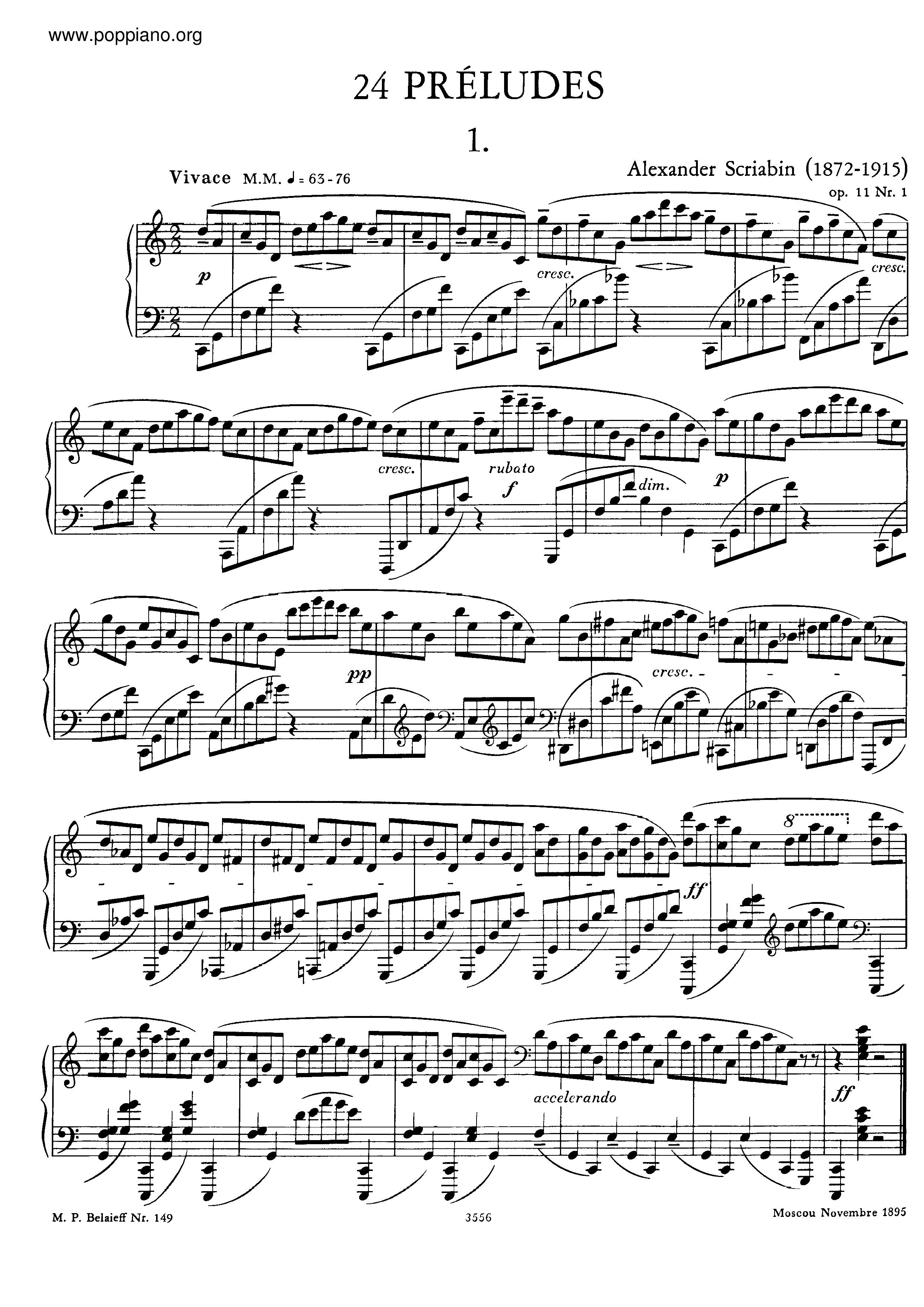 24 Preludes, Op.11琴谱