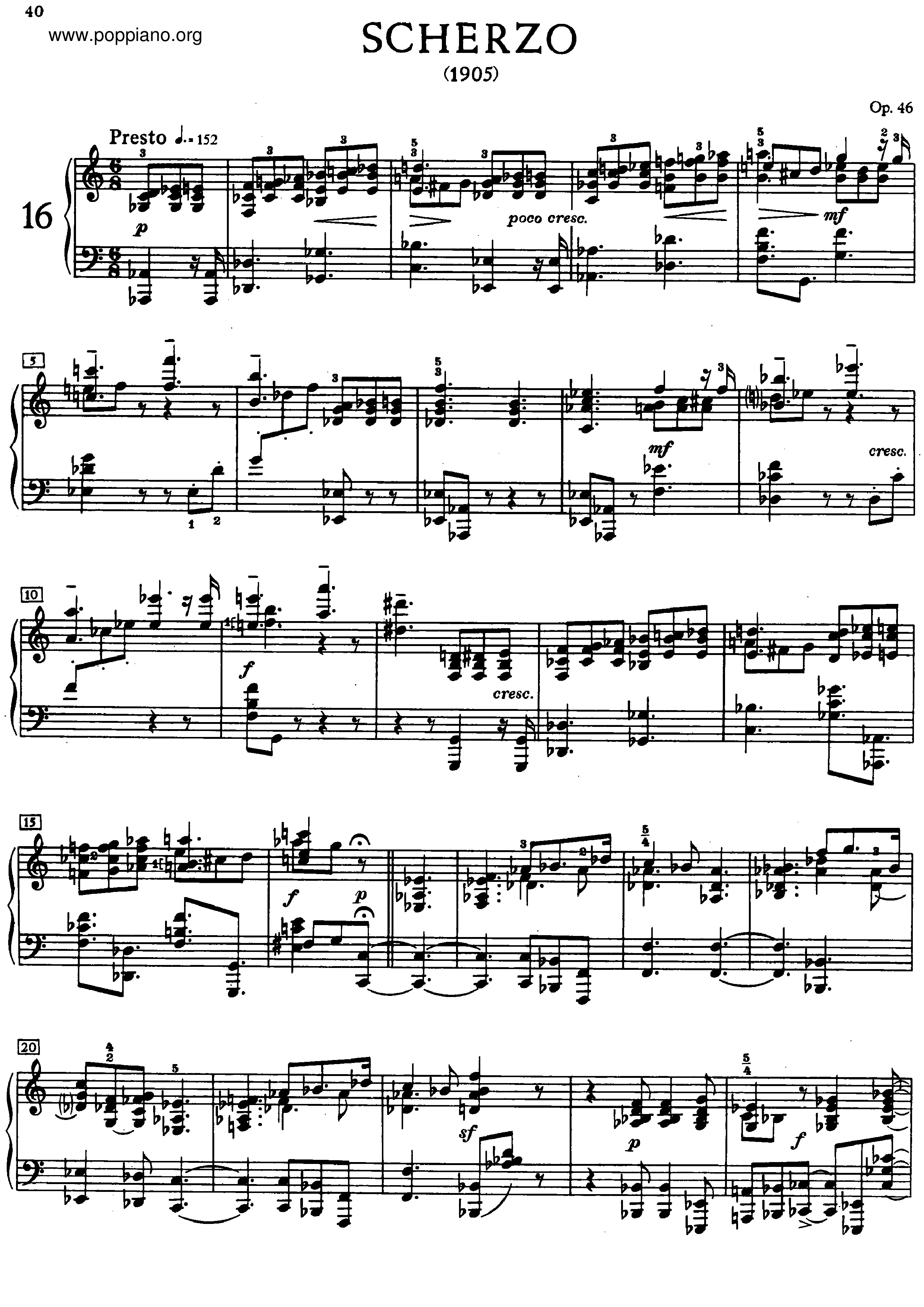 Scherzo, Op.46琴谱