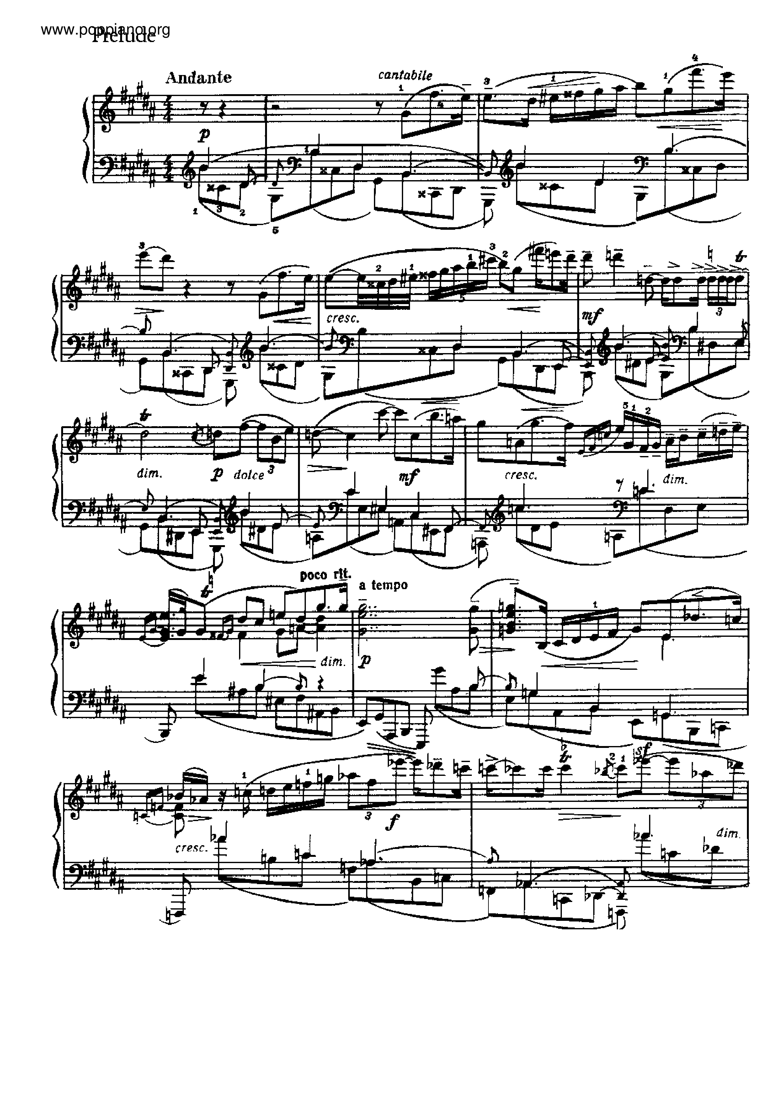 Prelude and Fugue, Op.29ピアノ譜