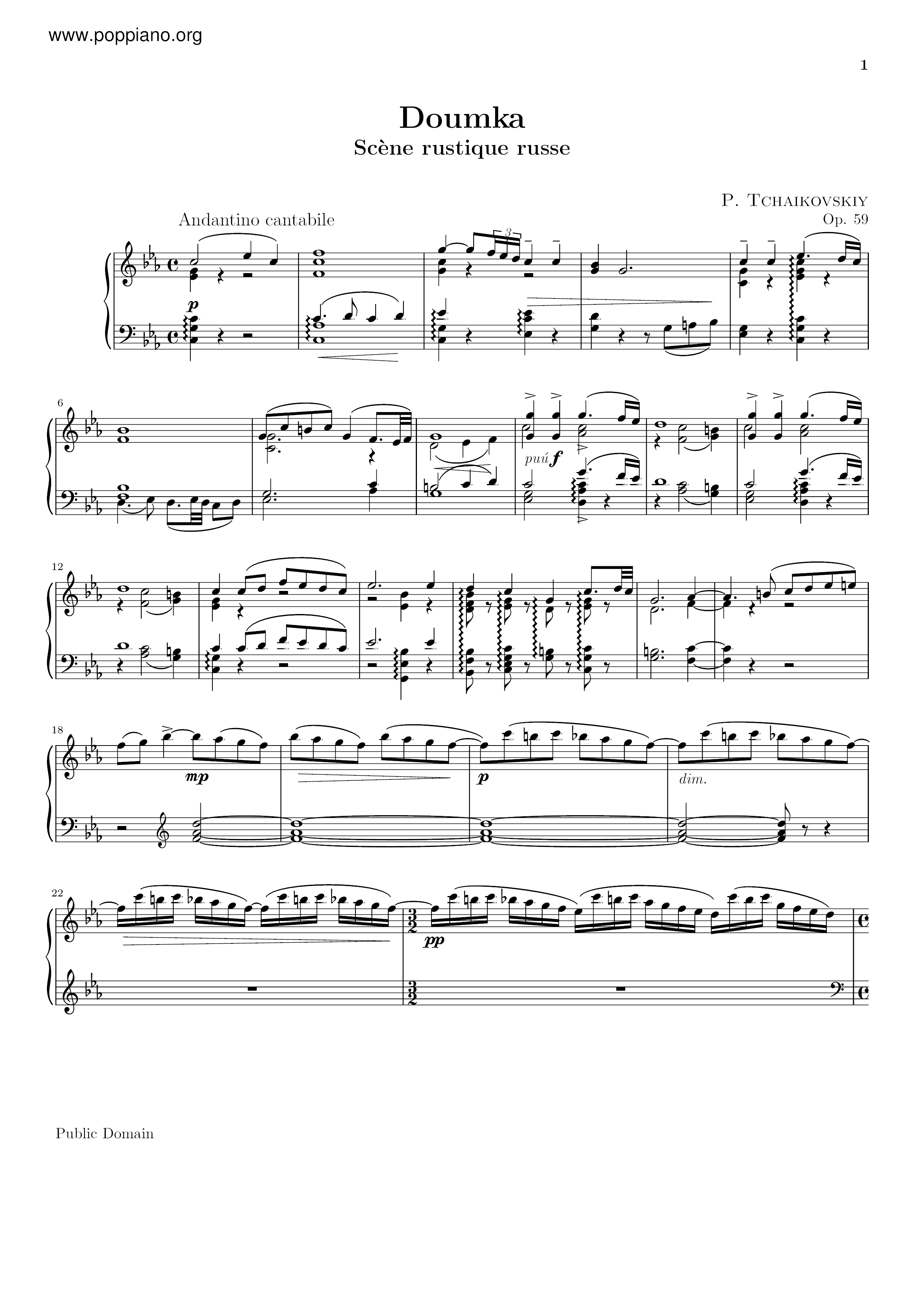 Dumka, Scene Rustique, Op.59ピアノ譜