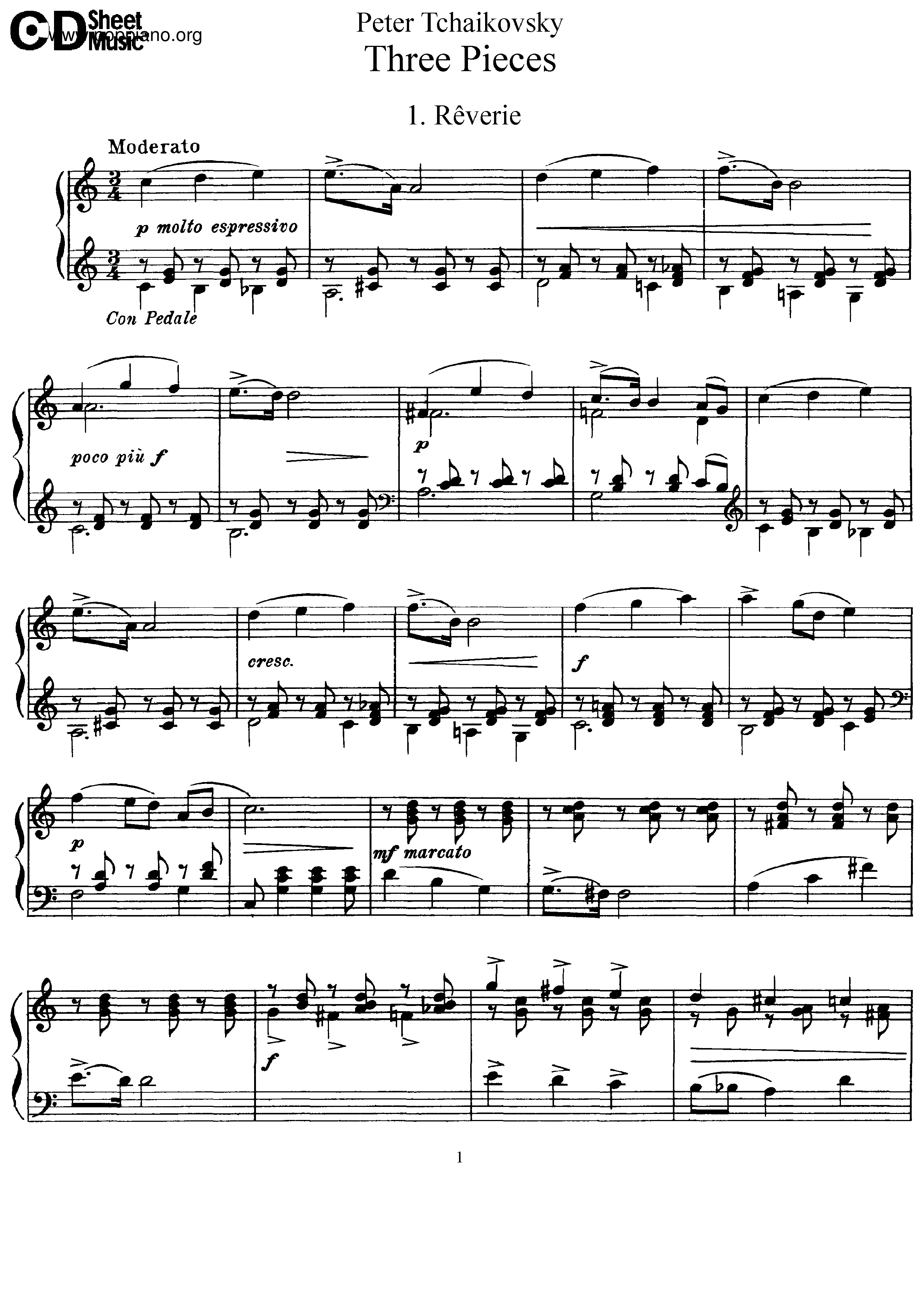 3 Pieces, Op.9 Score