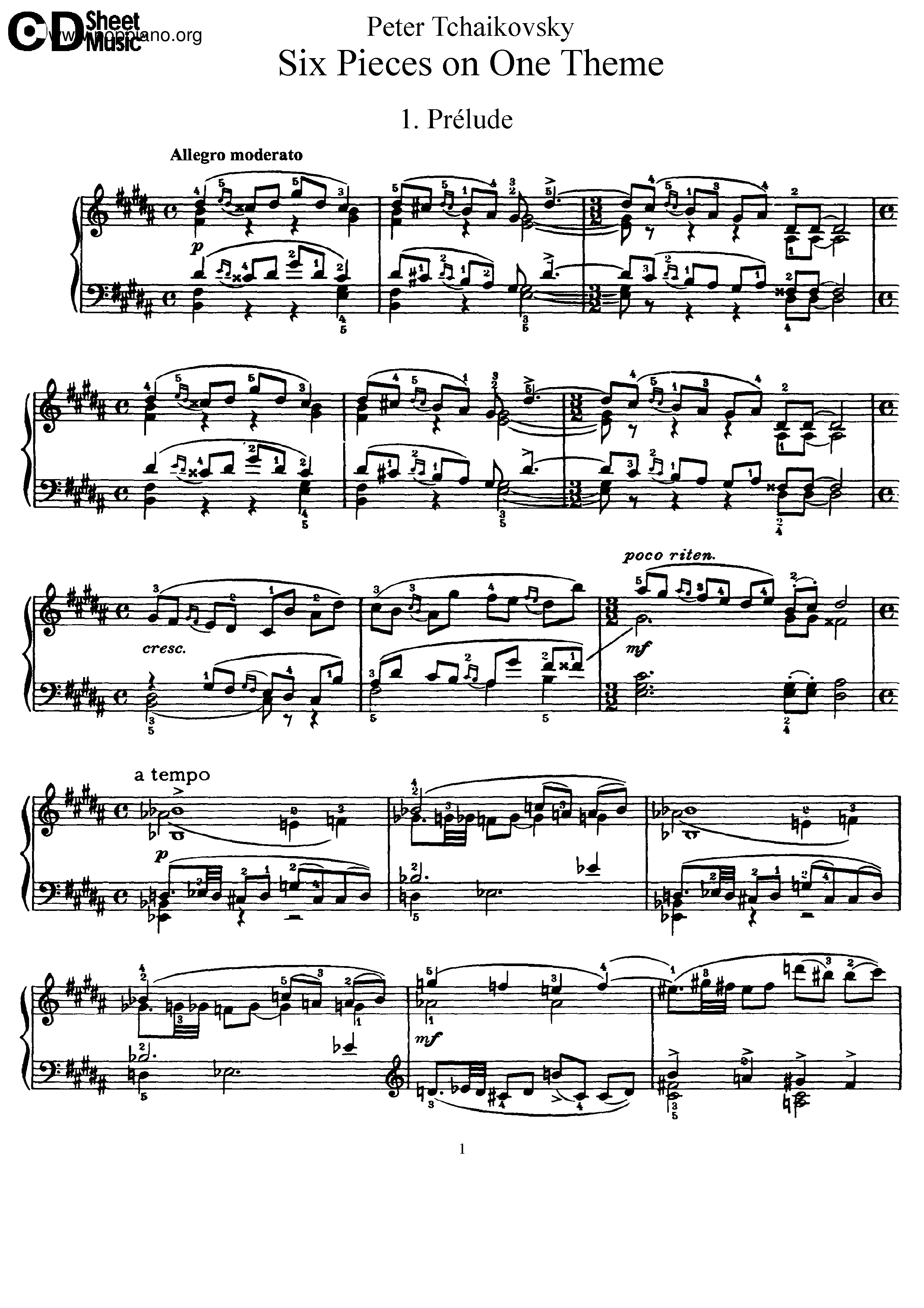 6 Pieces, Op.21琴谱