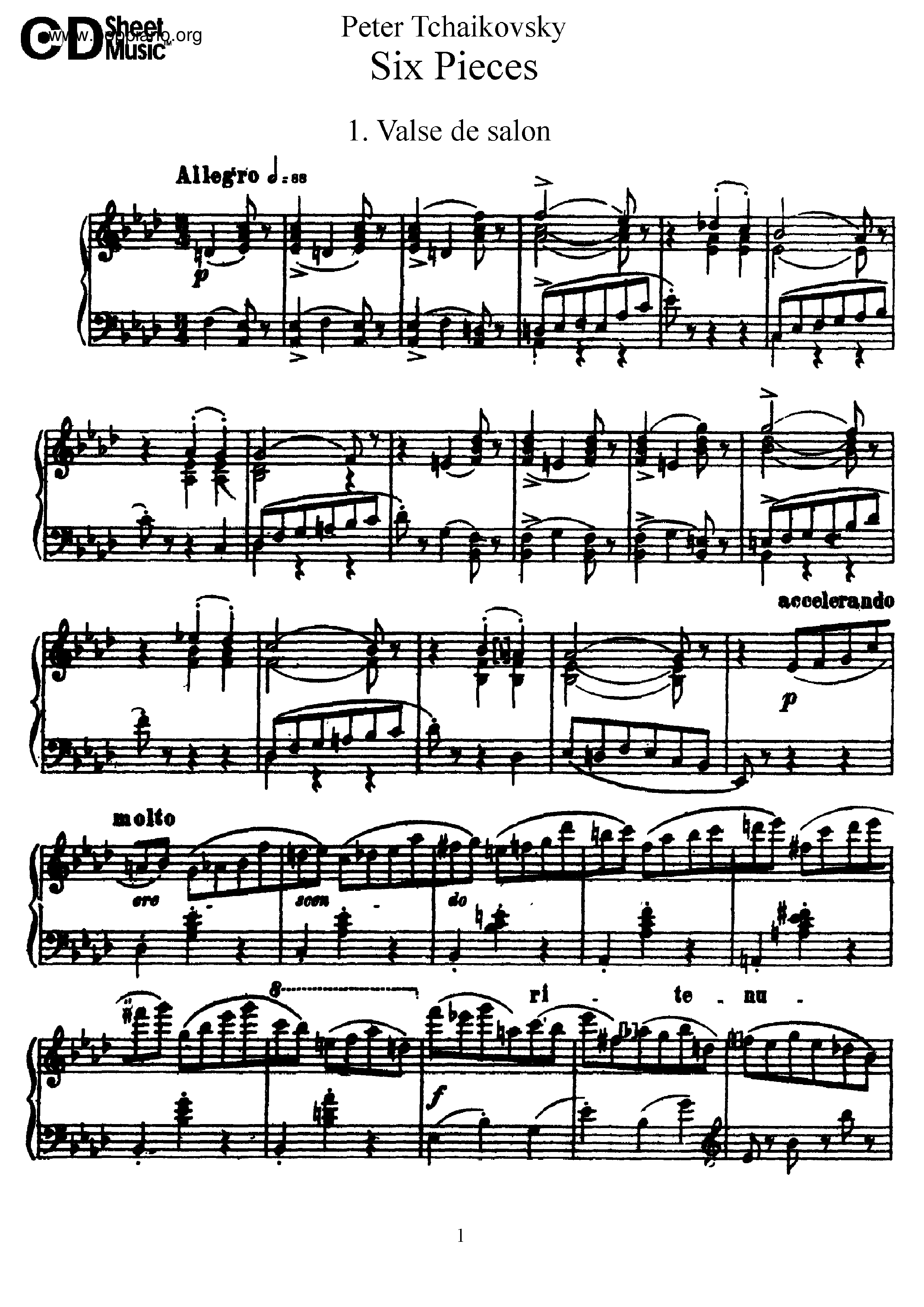 6 Pieces, Op.51琴譜