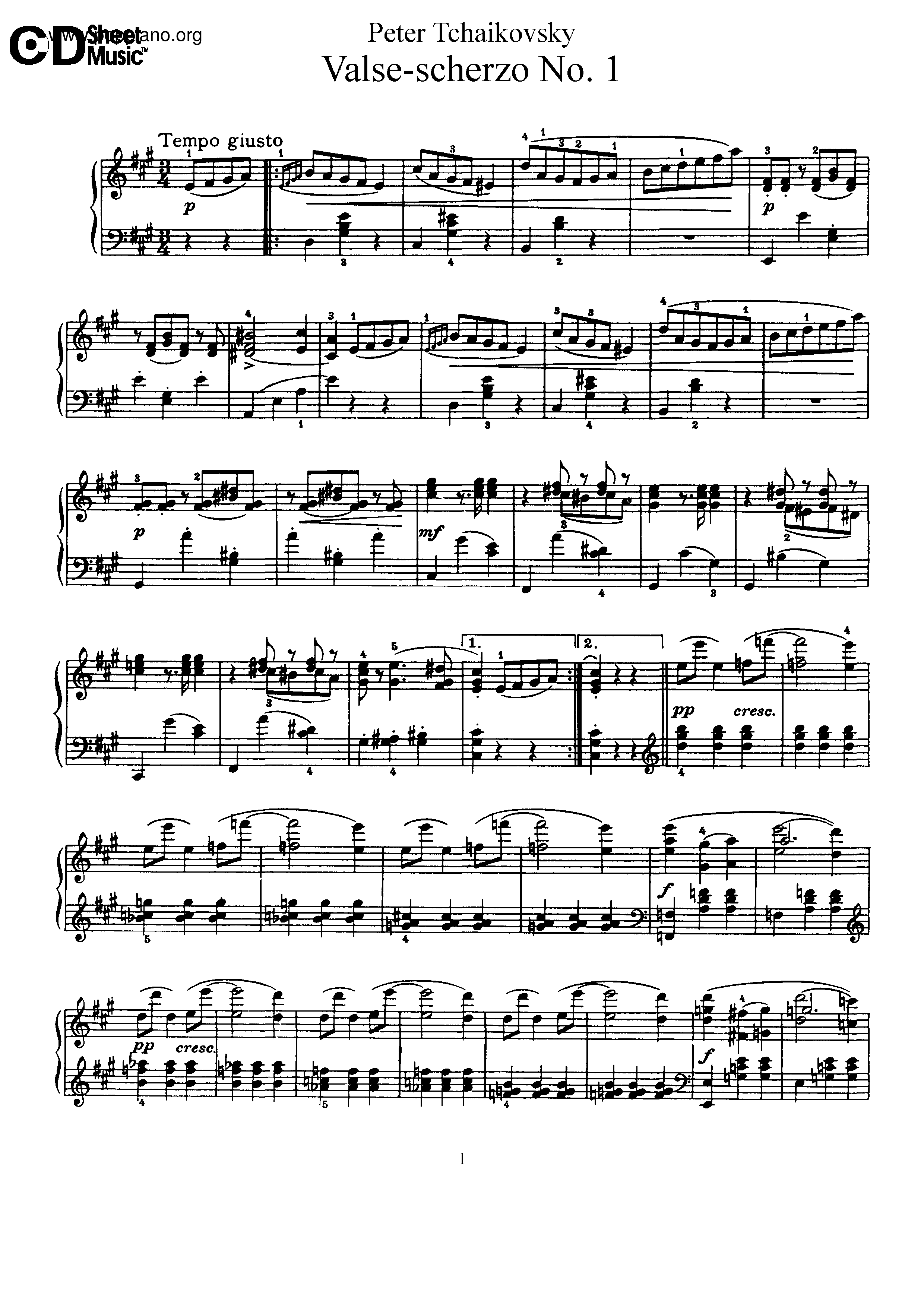 Valse-Scherzo, Op.7琴譜