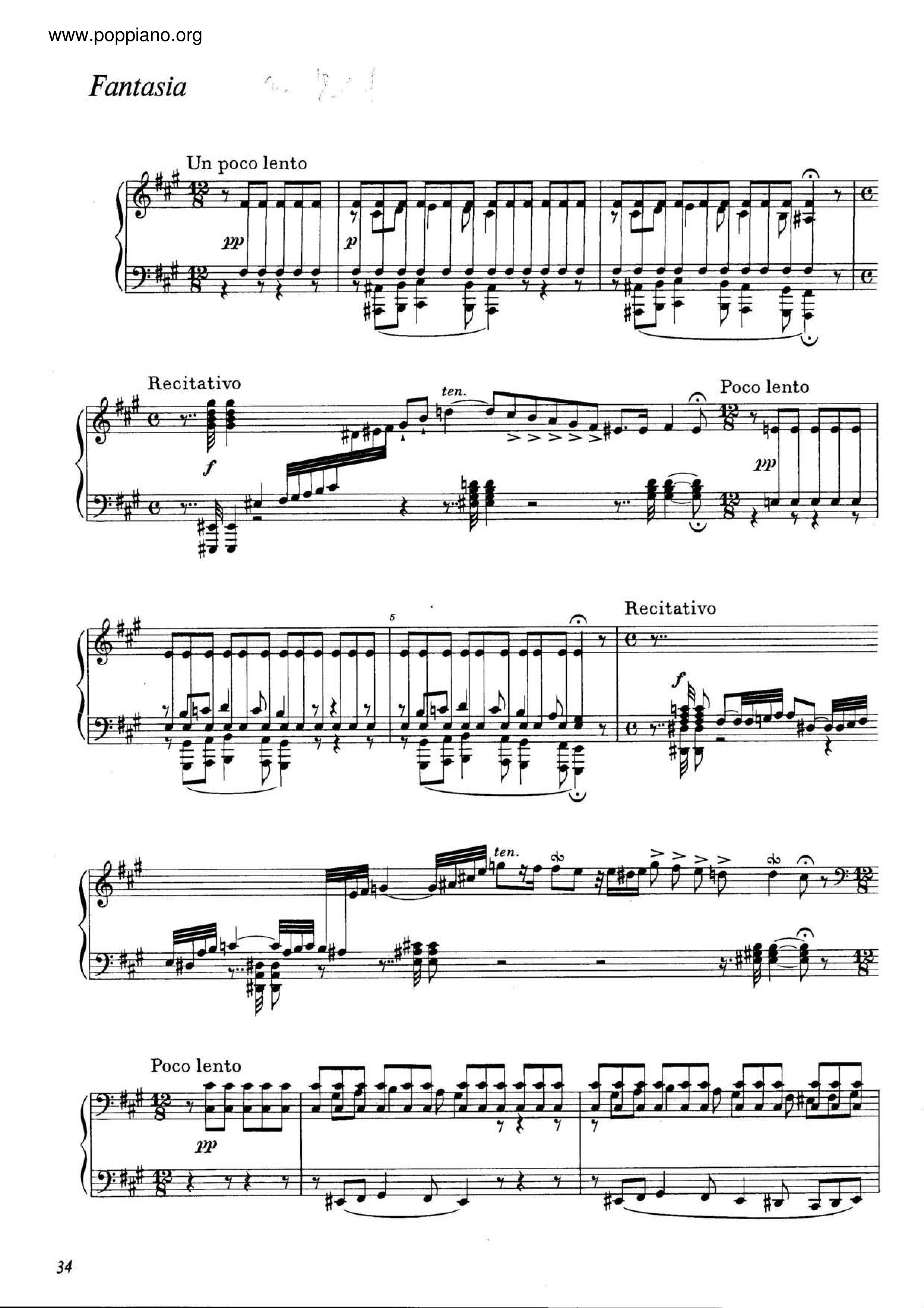Fantasia, Op.3, WWV22ピアノ譜