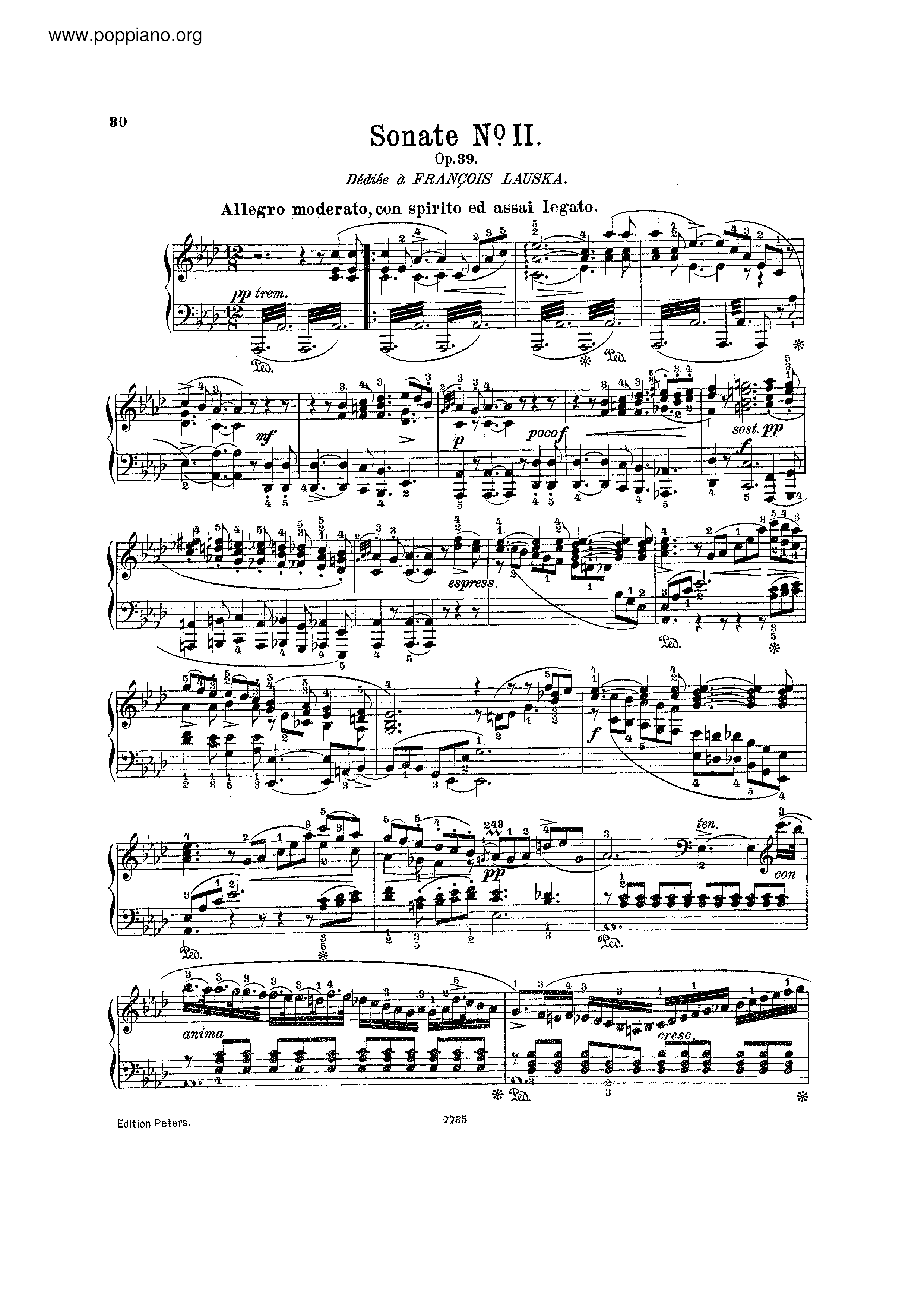 Piano Sonata No.2, Op.39 Score