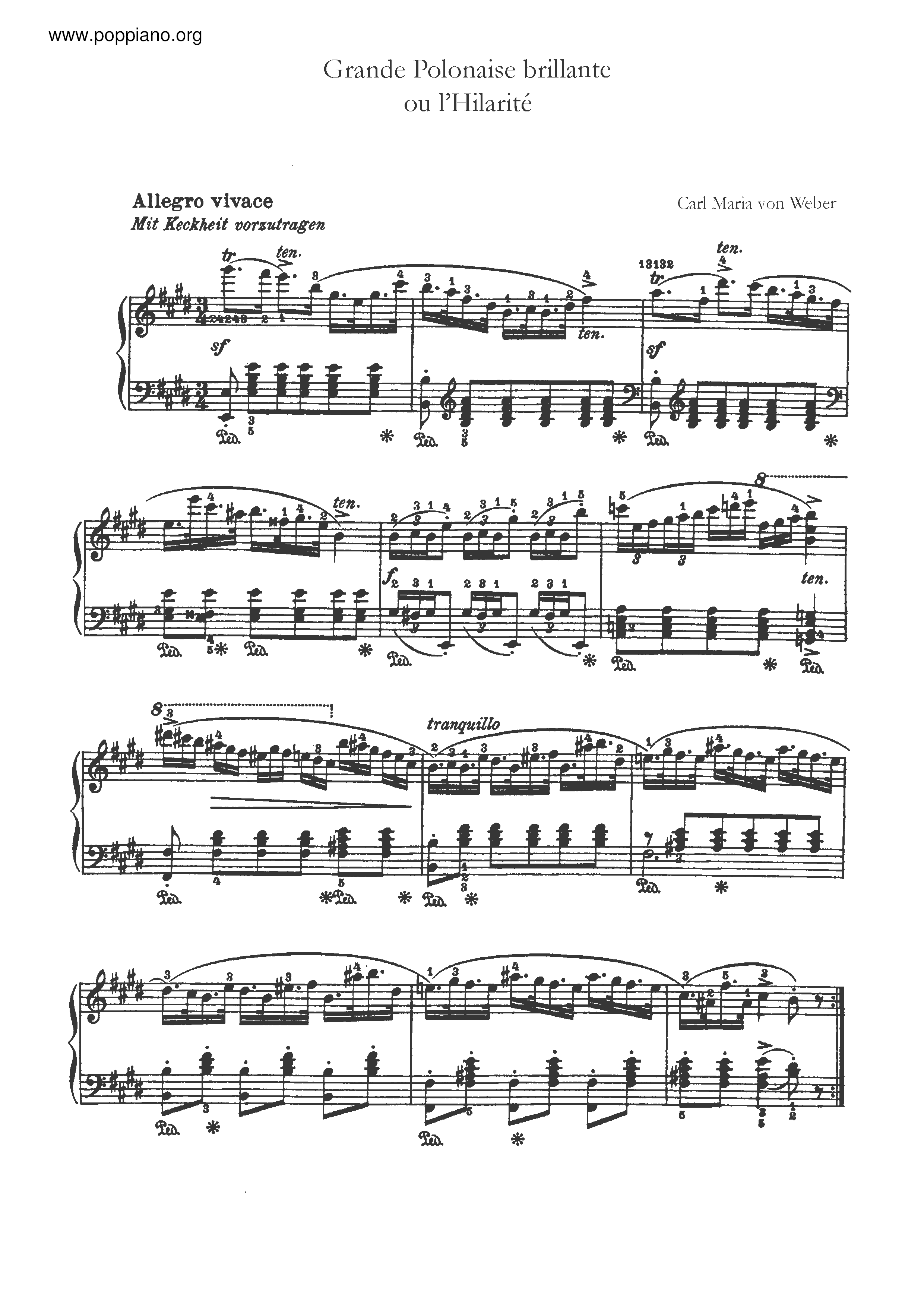 Polacca brillante, Op.72ピアノ譜