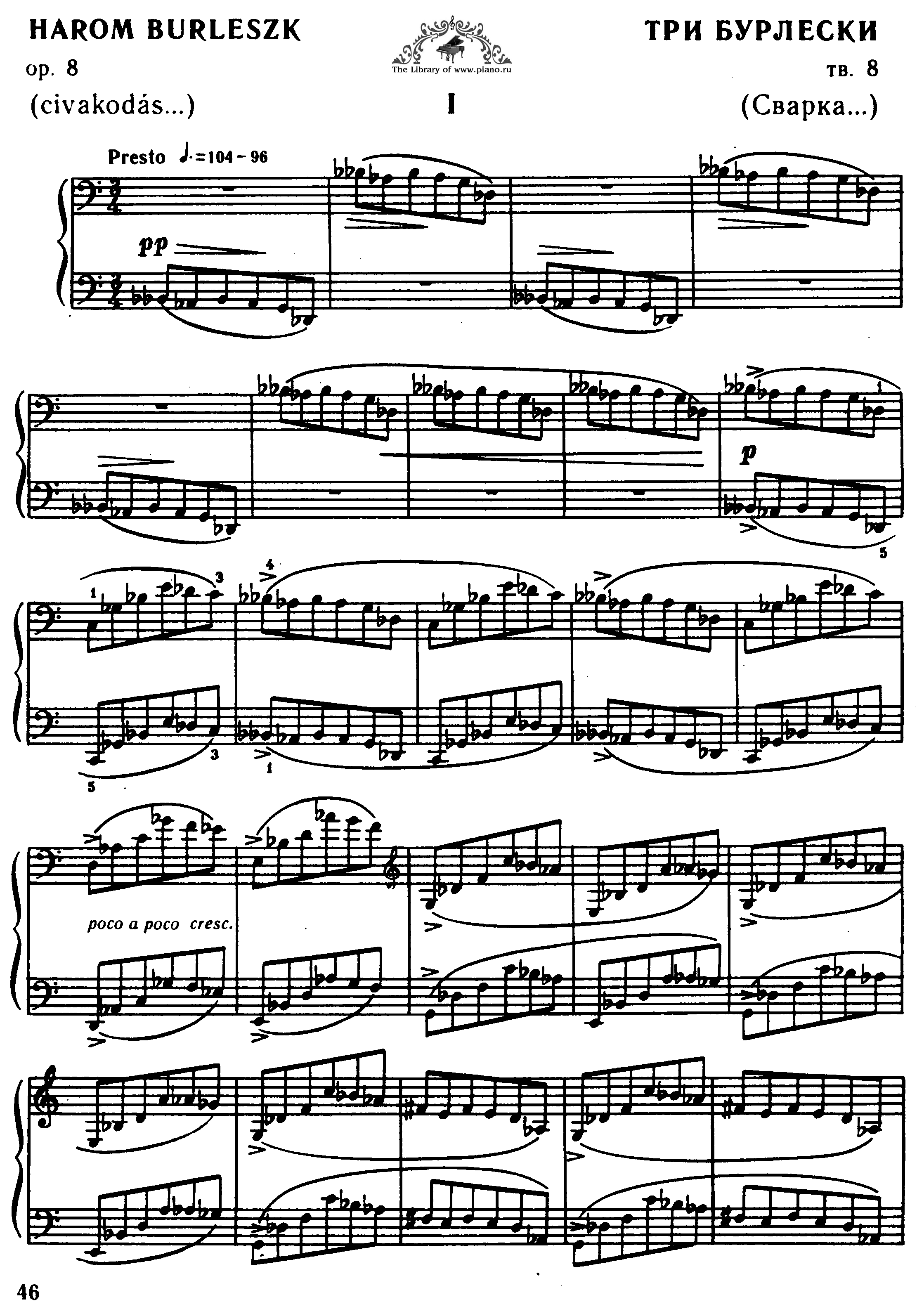 Burlesques, Op.8ピアノ譜