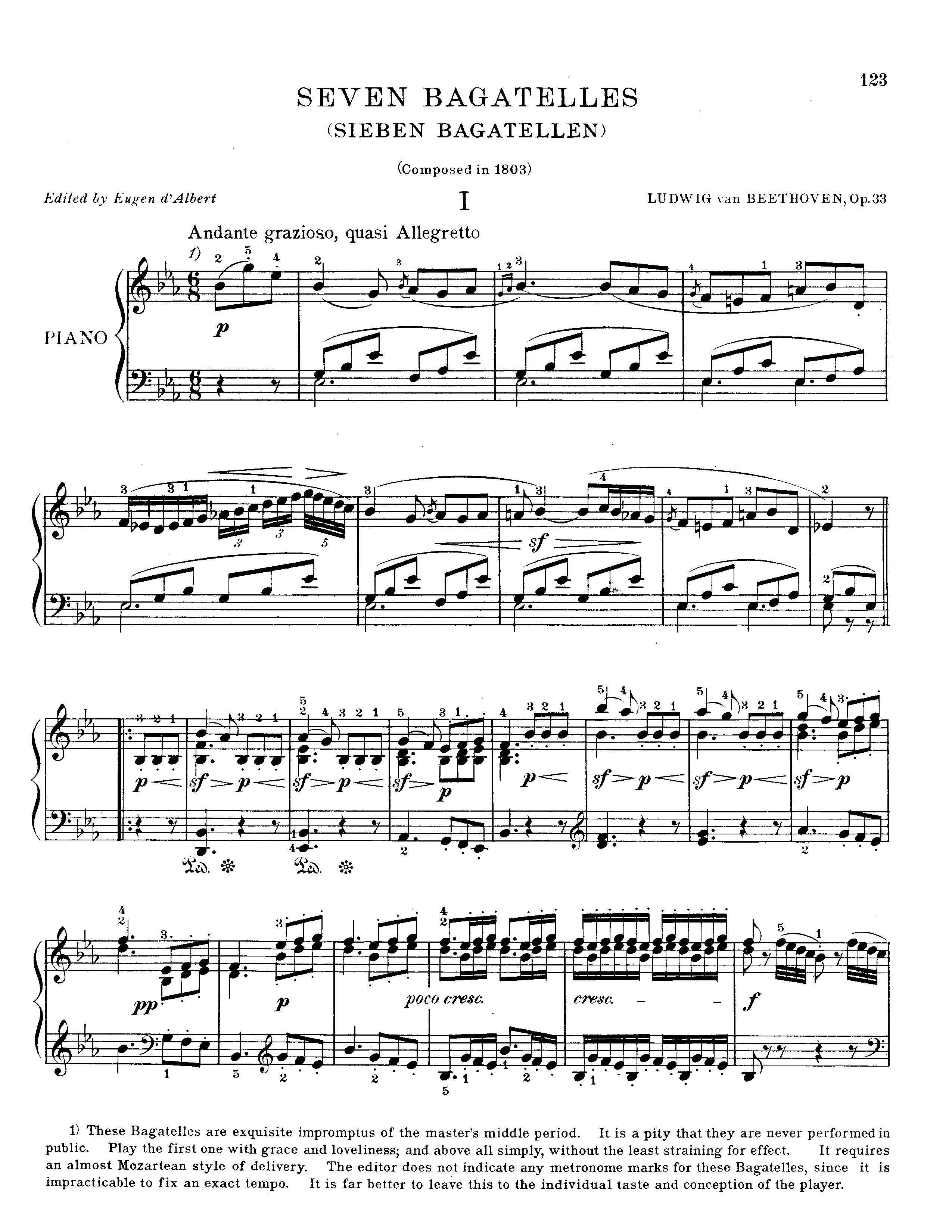 Bagatelles Op. 33 Score