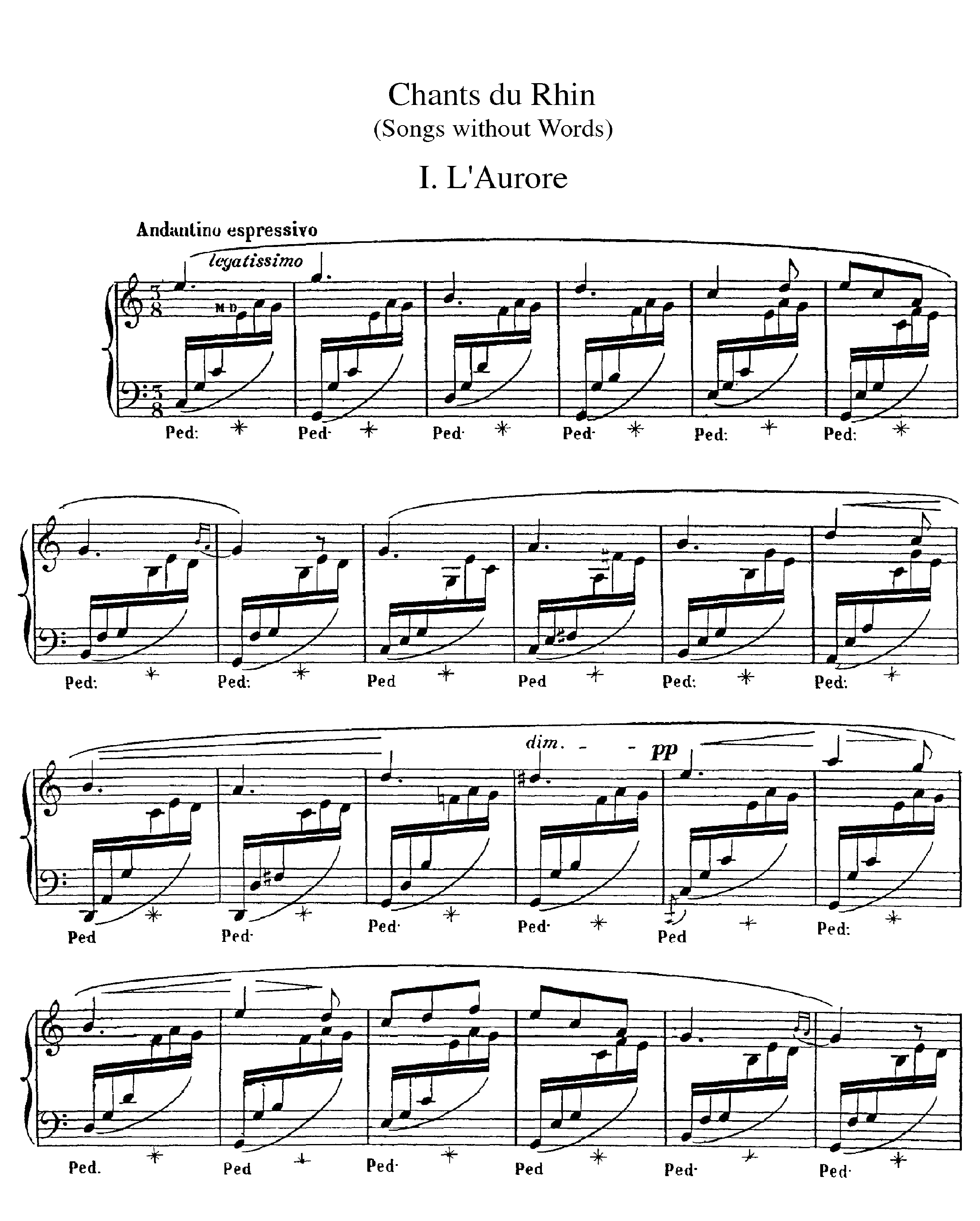 Chants du Rhinピアノ譜