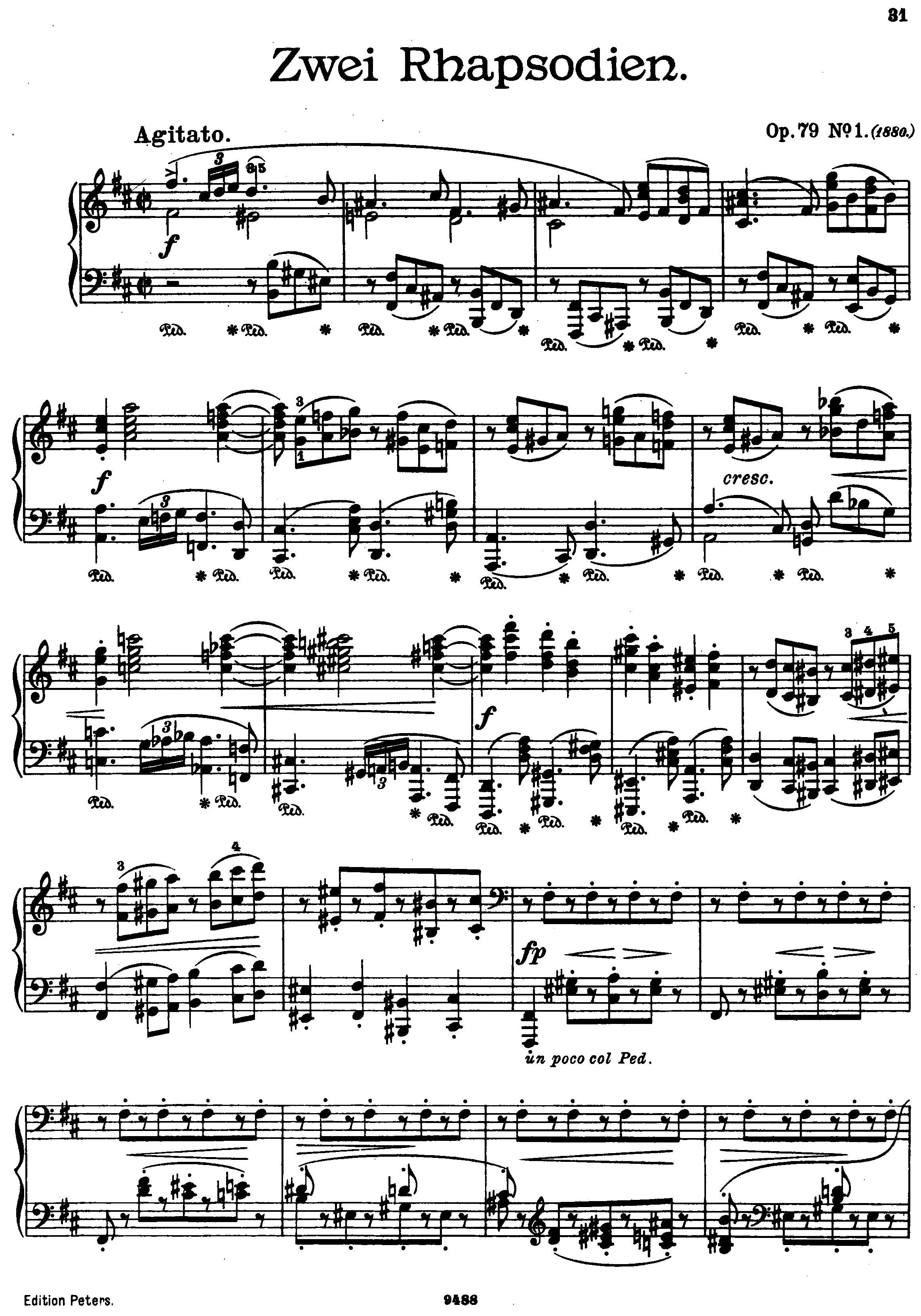 Rhapsodies Op. 79 Score