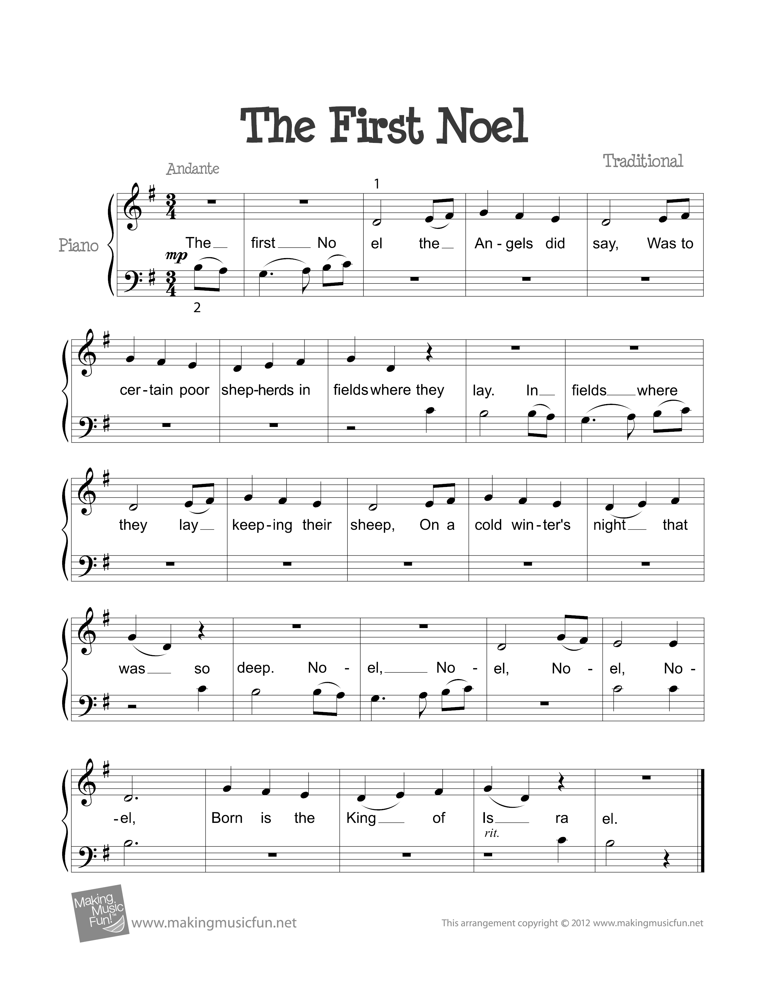 The First Noel Score