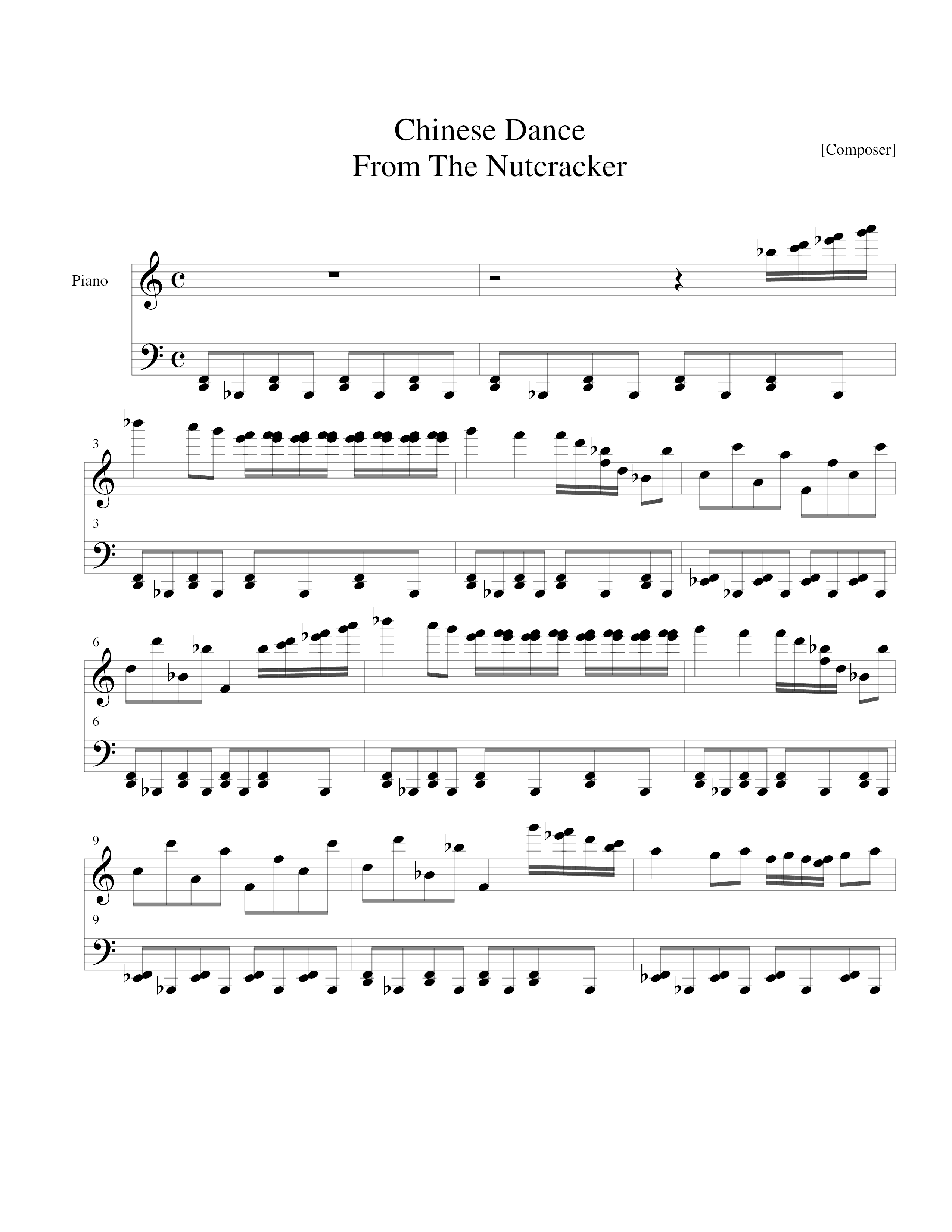 Chinese Dance (from Nutcracker) Score