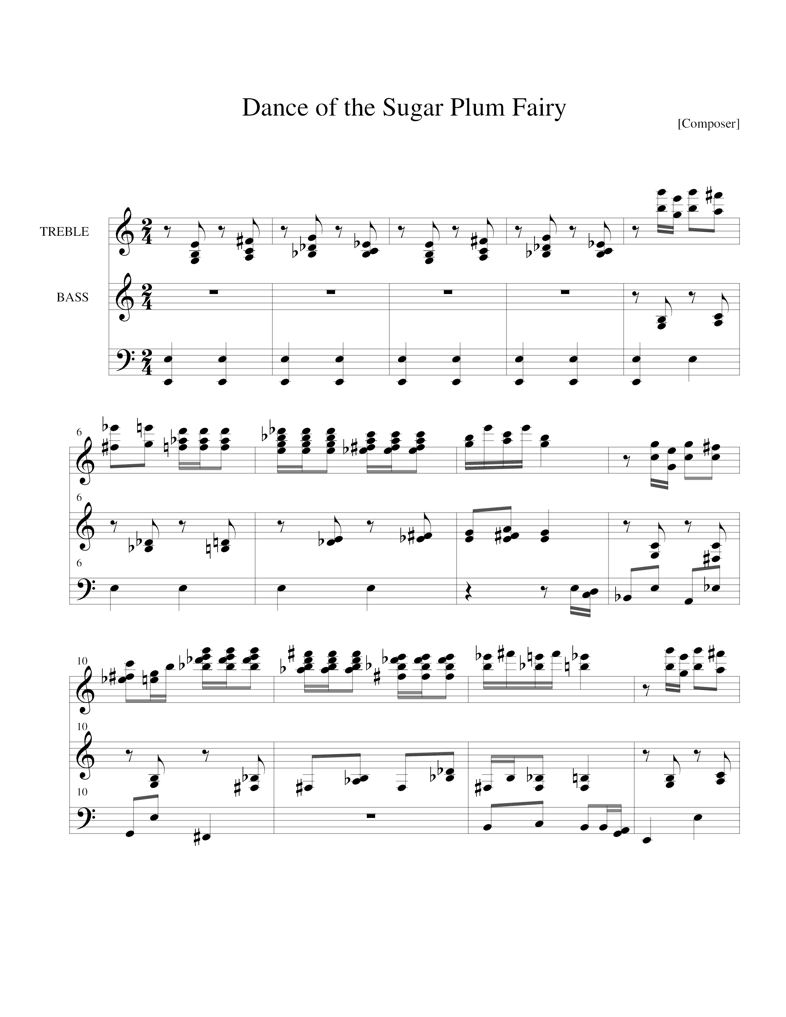 Nutcracker Suite, Op. 71a: 2b. Dance of the Sugar-Plum Fairy Score