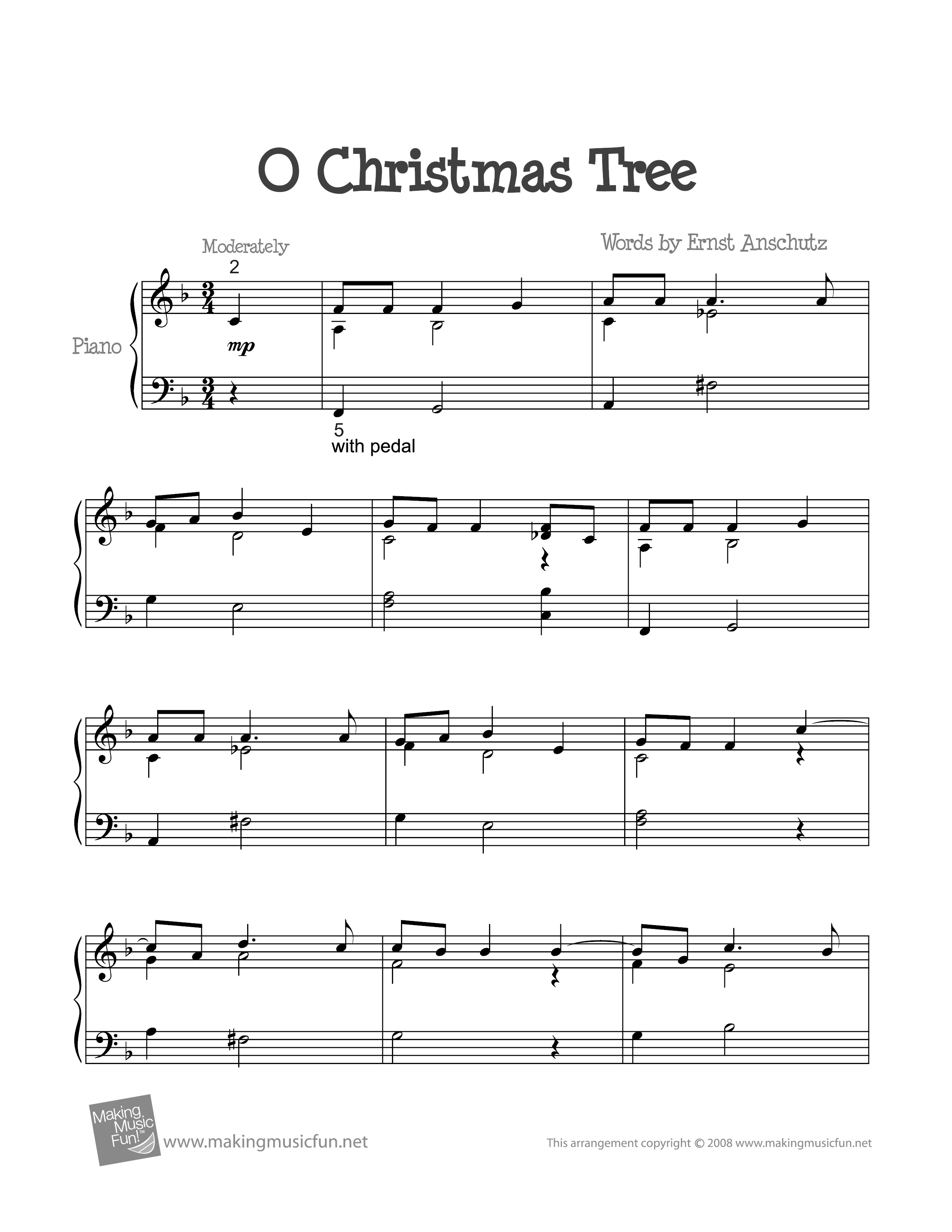 O Christmas Tree琴譜