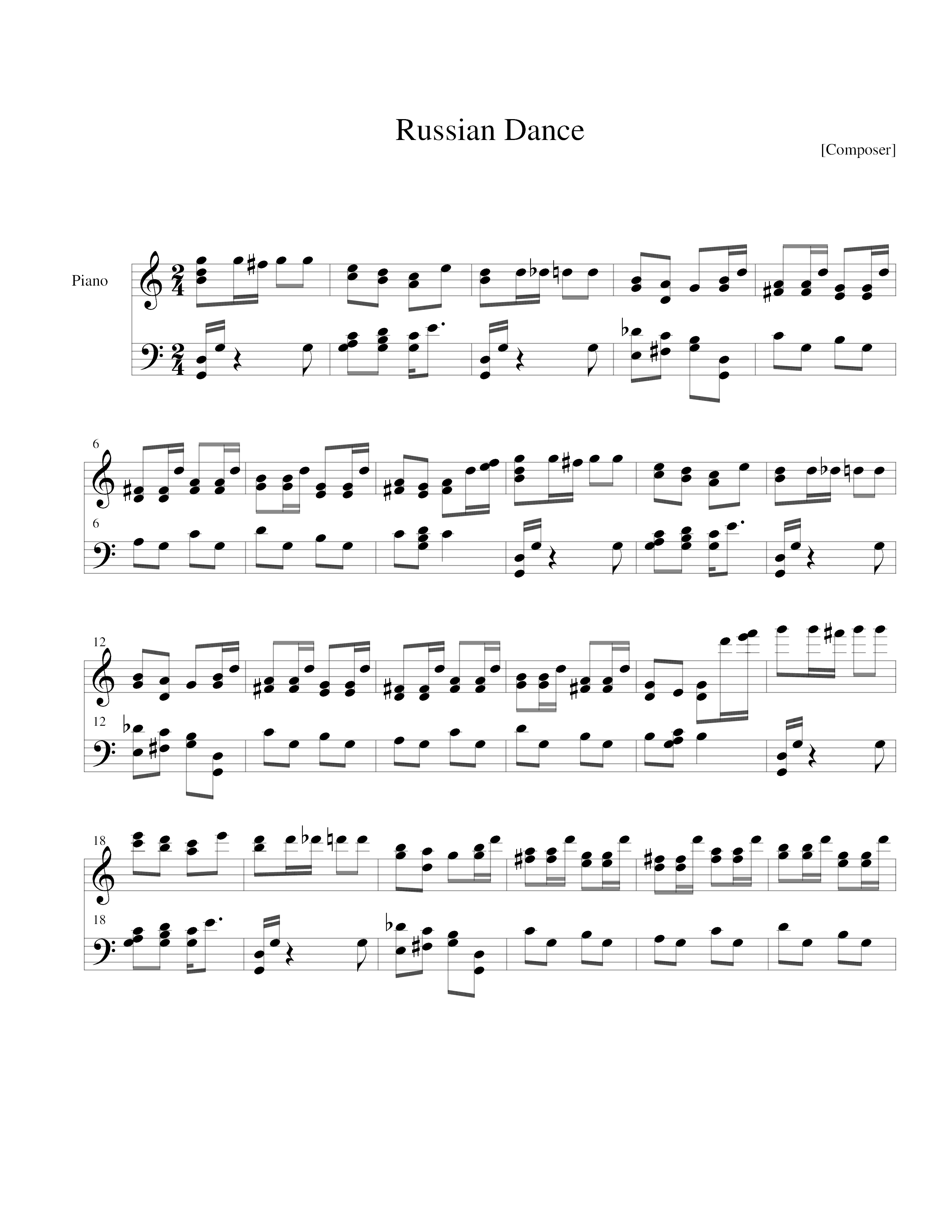 Russian Dance Score