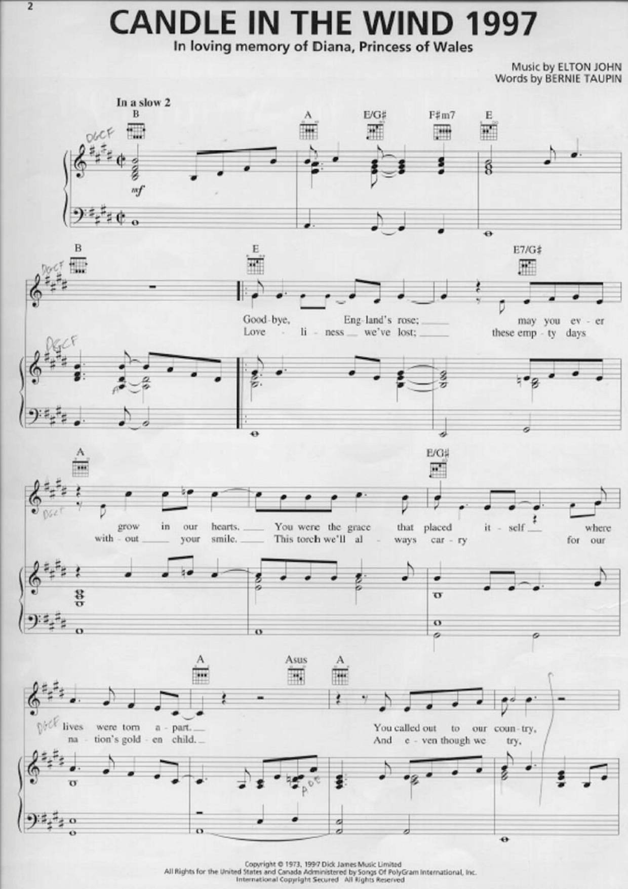 Candle In The Wind Score