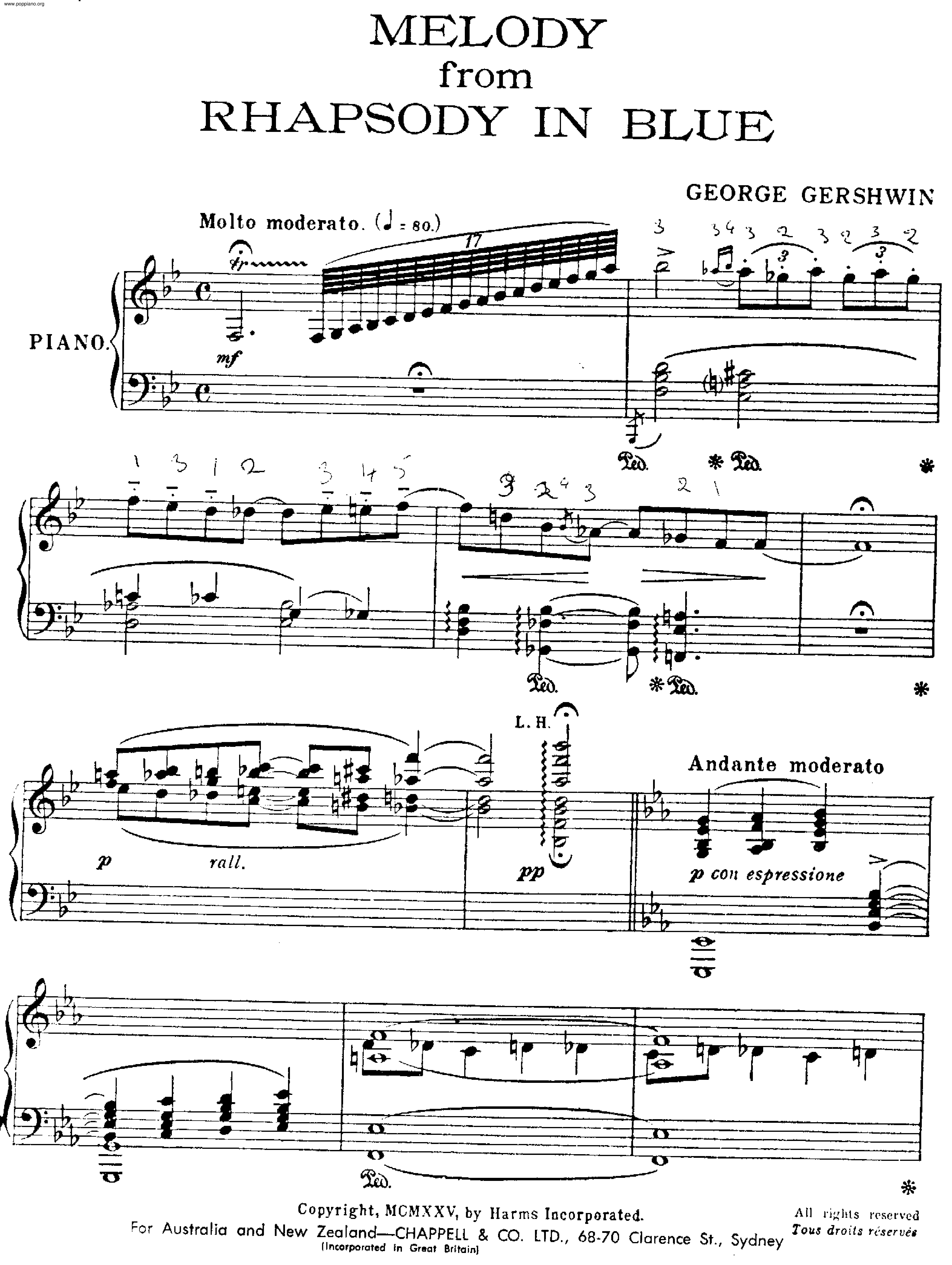 Rhapsody In Blue Score