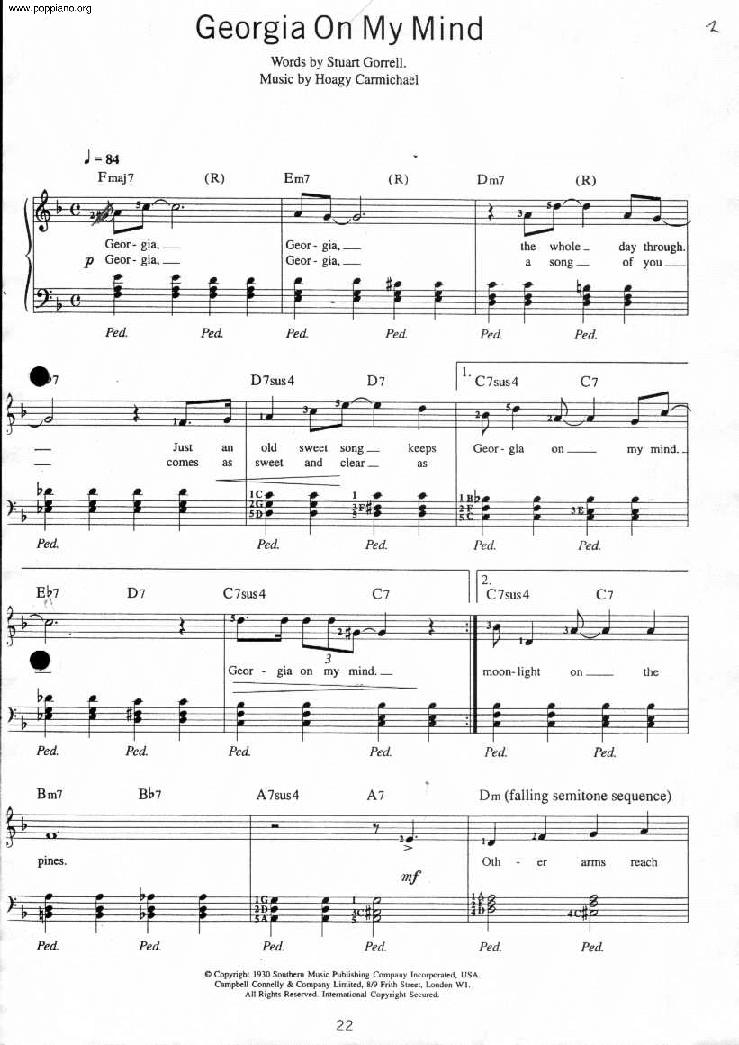 Hoagy On My Mind Sheet Music pdf, Free Score