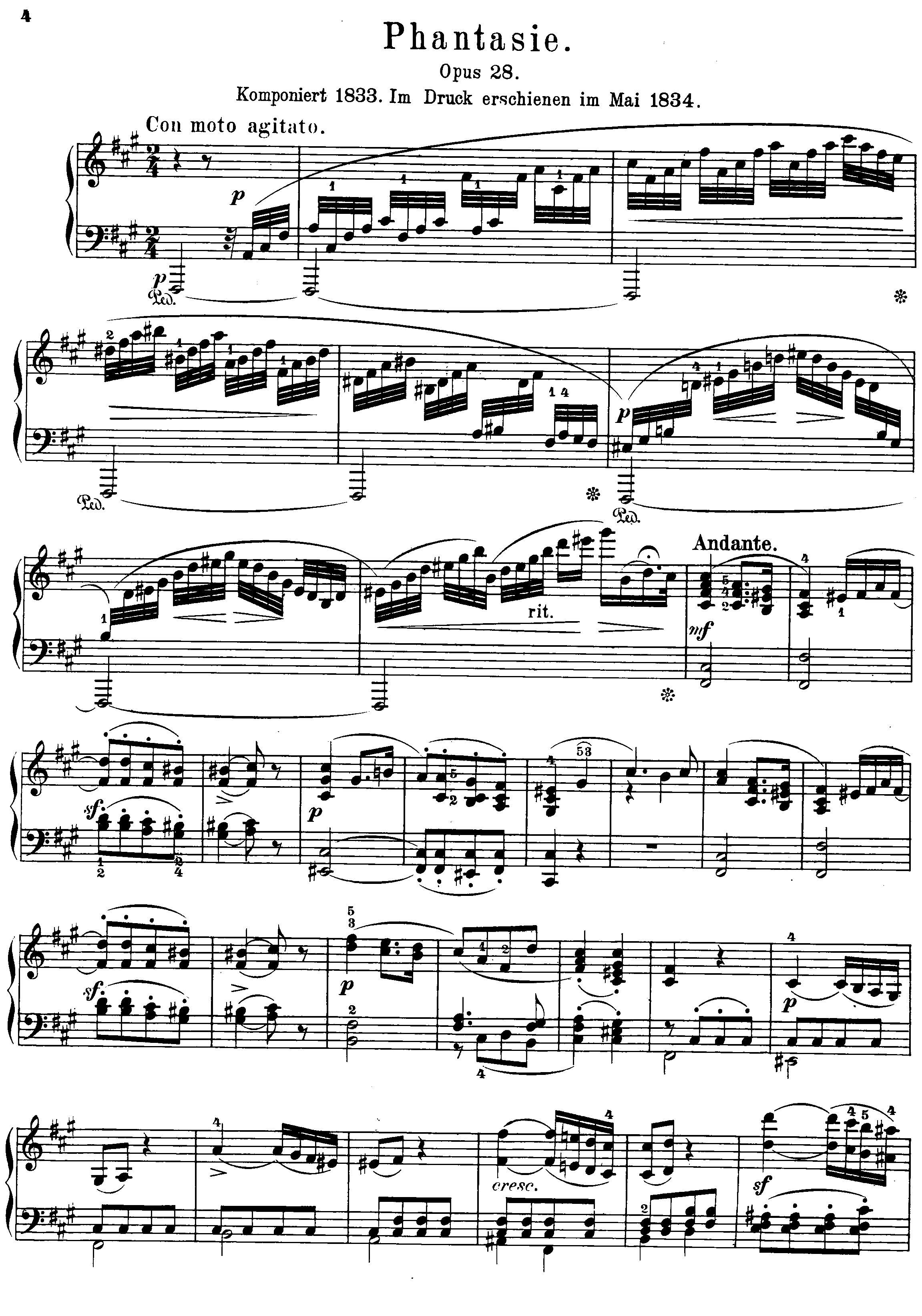 Phantasie, Op.28 Score