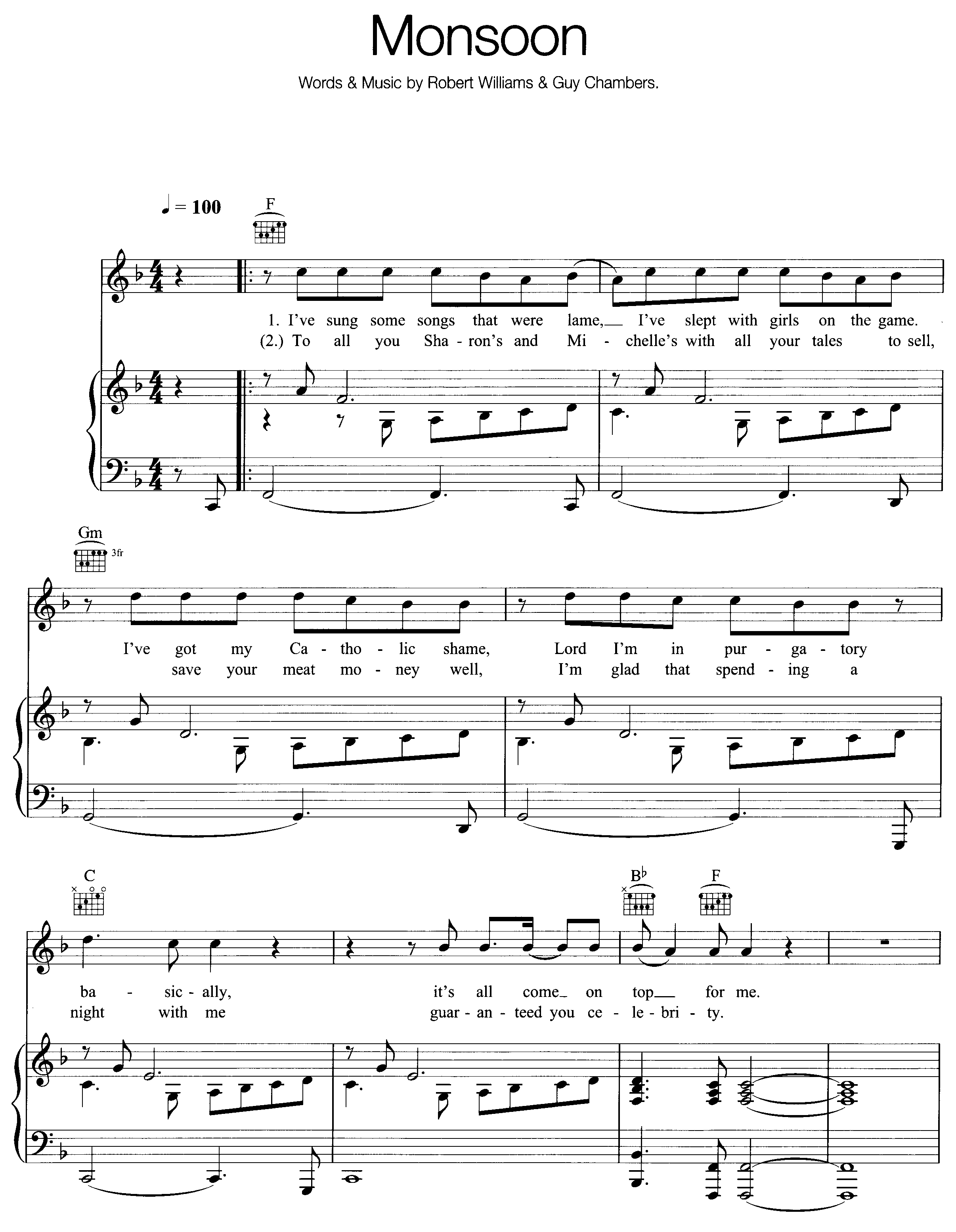 Monsoon琴谱