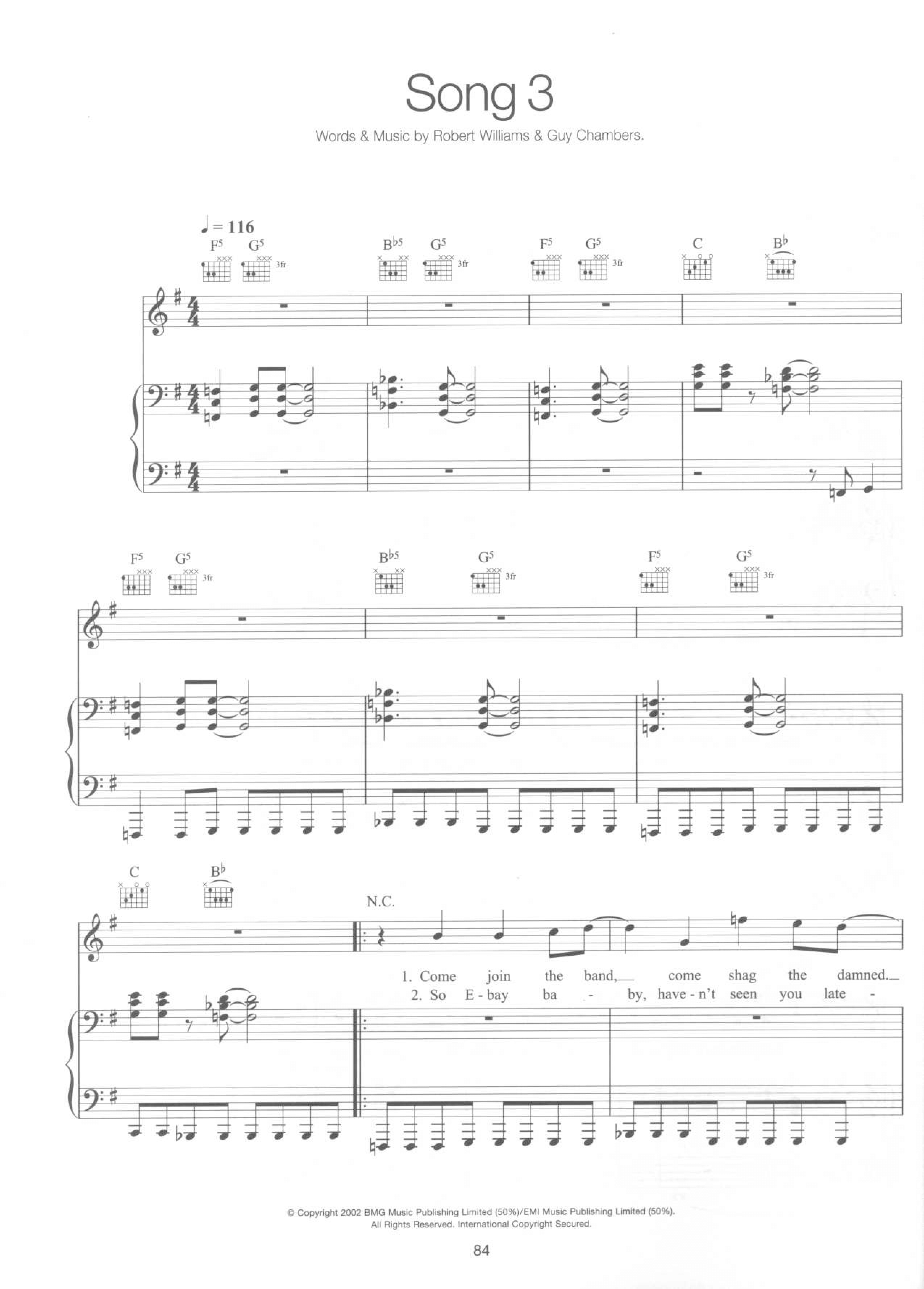 Song 3 Score