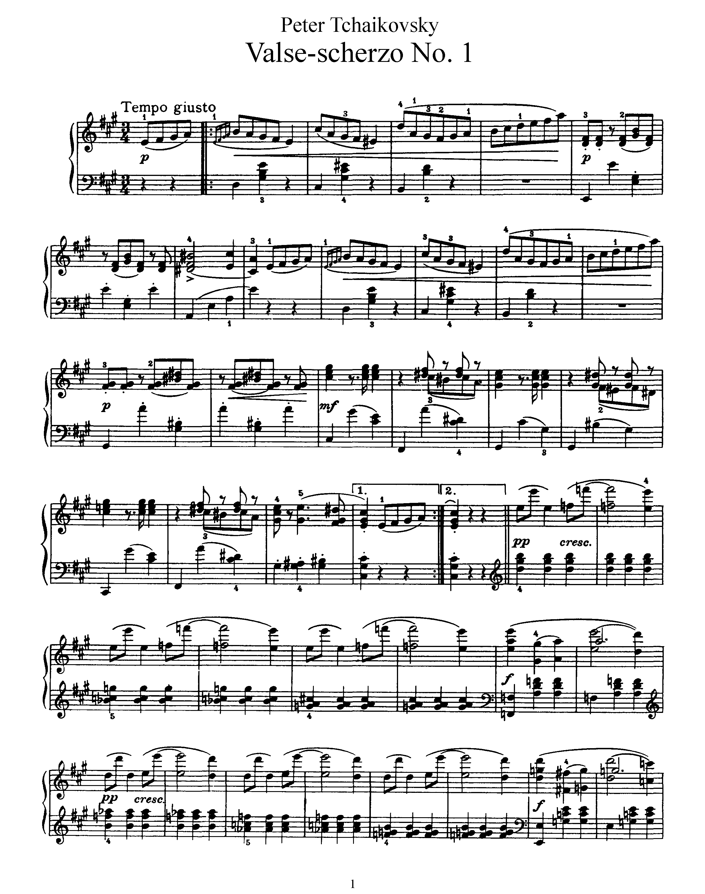 Valse Scherzo, Op.7 Score