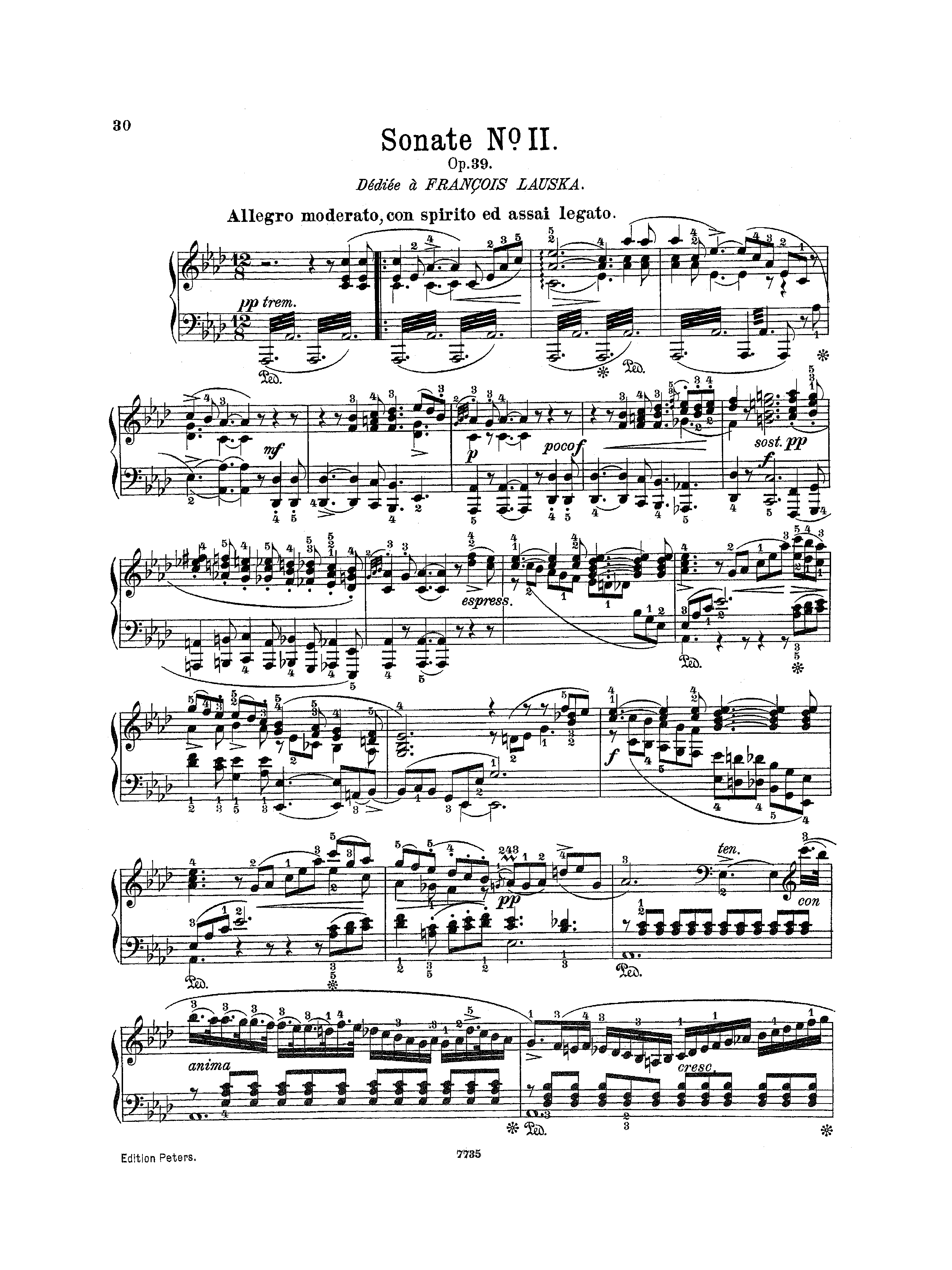 Piano Sonata No.2, Op.39 Score