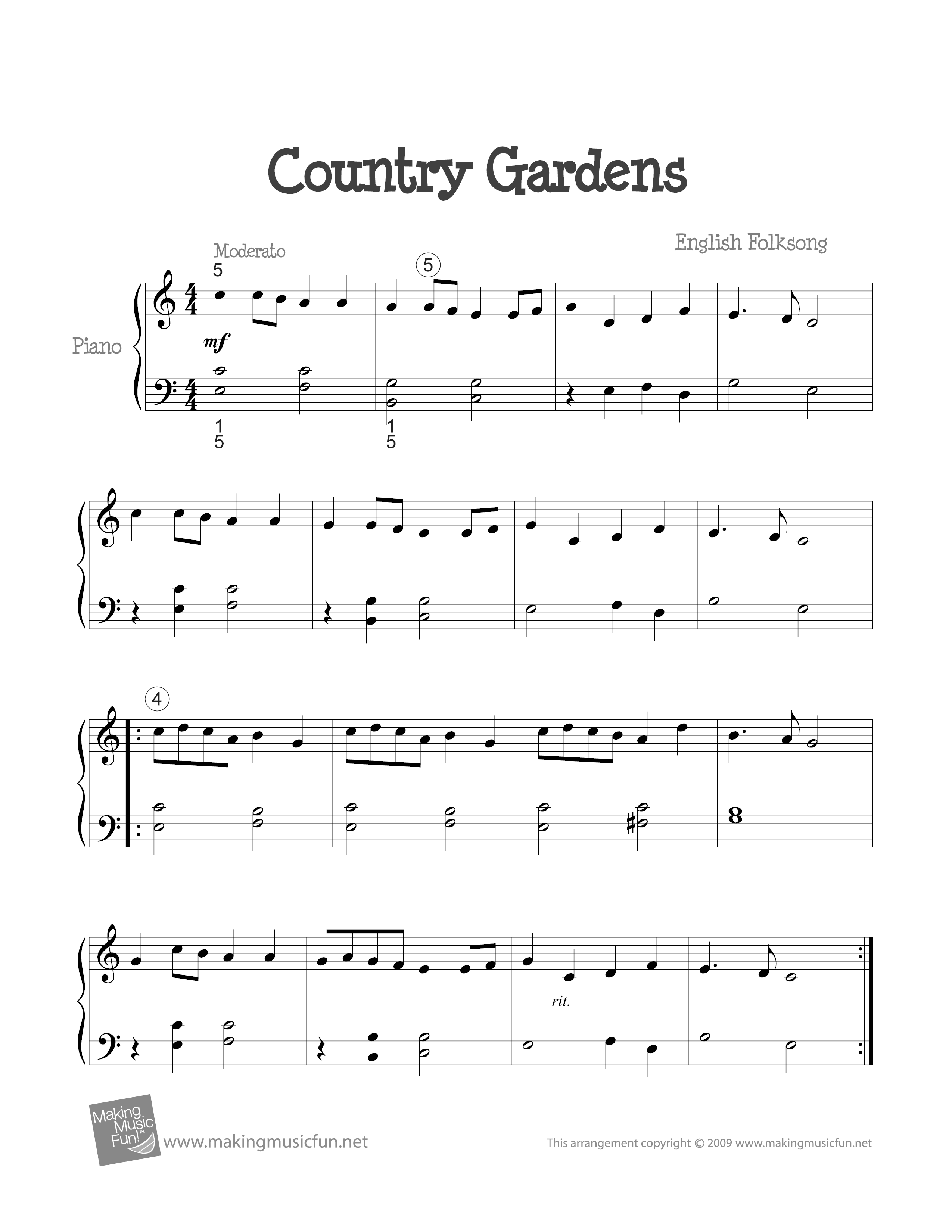 Country Gardens Score