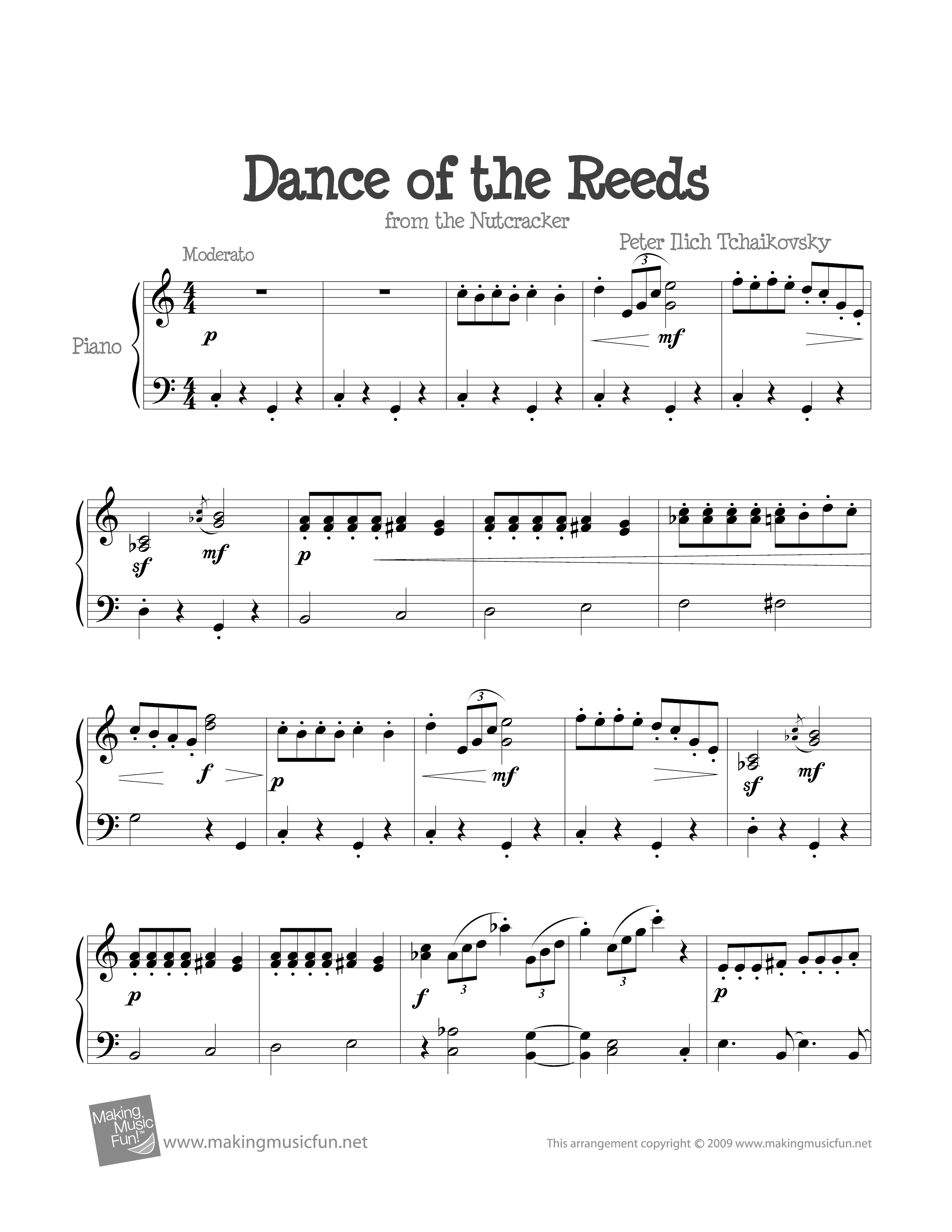 Dance of the Reeds (Nutcracker)琴譜