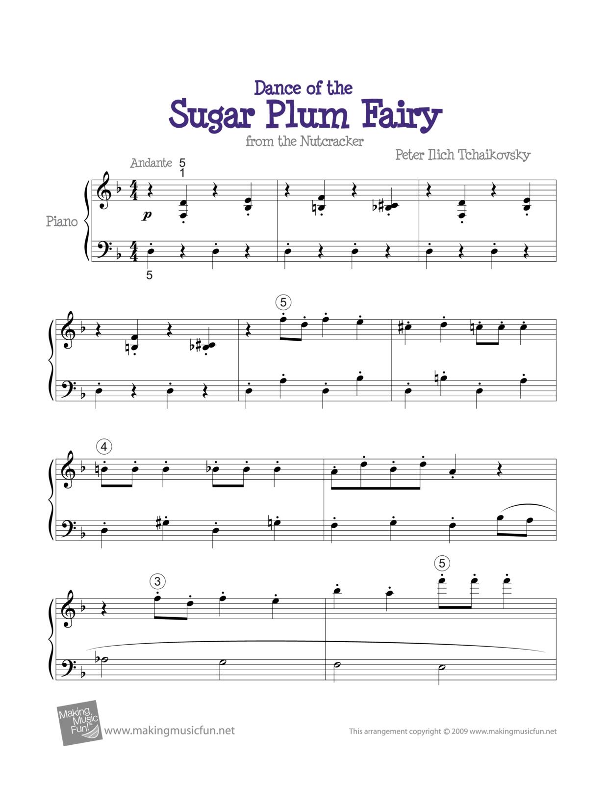 Nutcracker Suite, Op. 71a: 2b. Dance of the Sugar-Plum Fairy琴谱