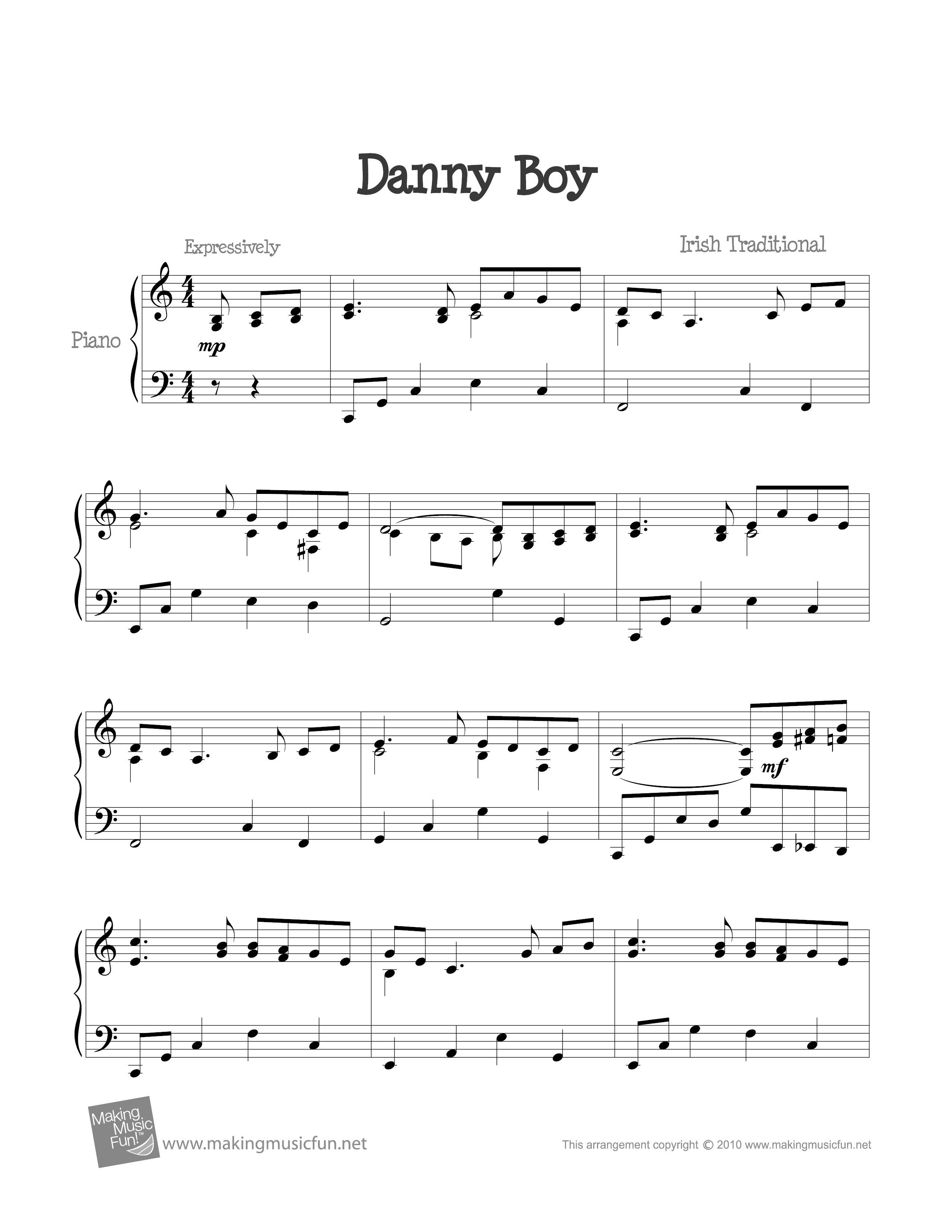 Danny Boy / Londonderry Air Score