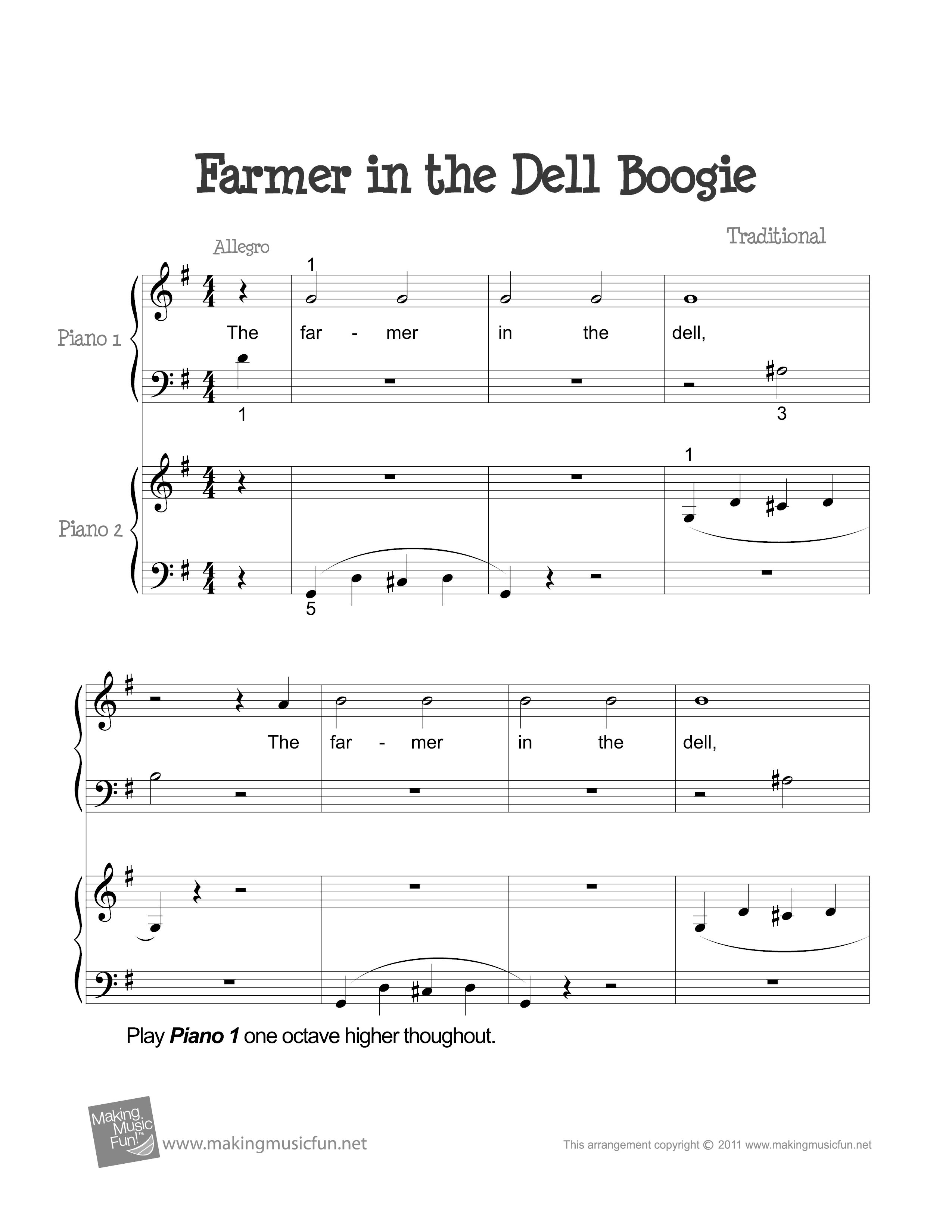 The Farmer In The Dell琴谱