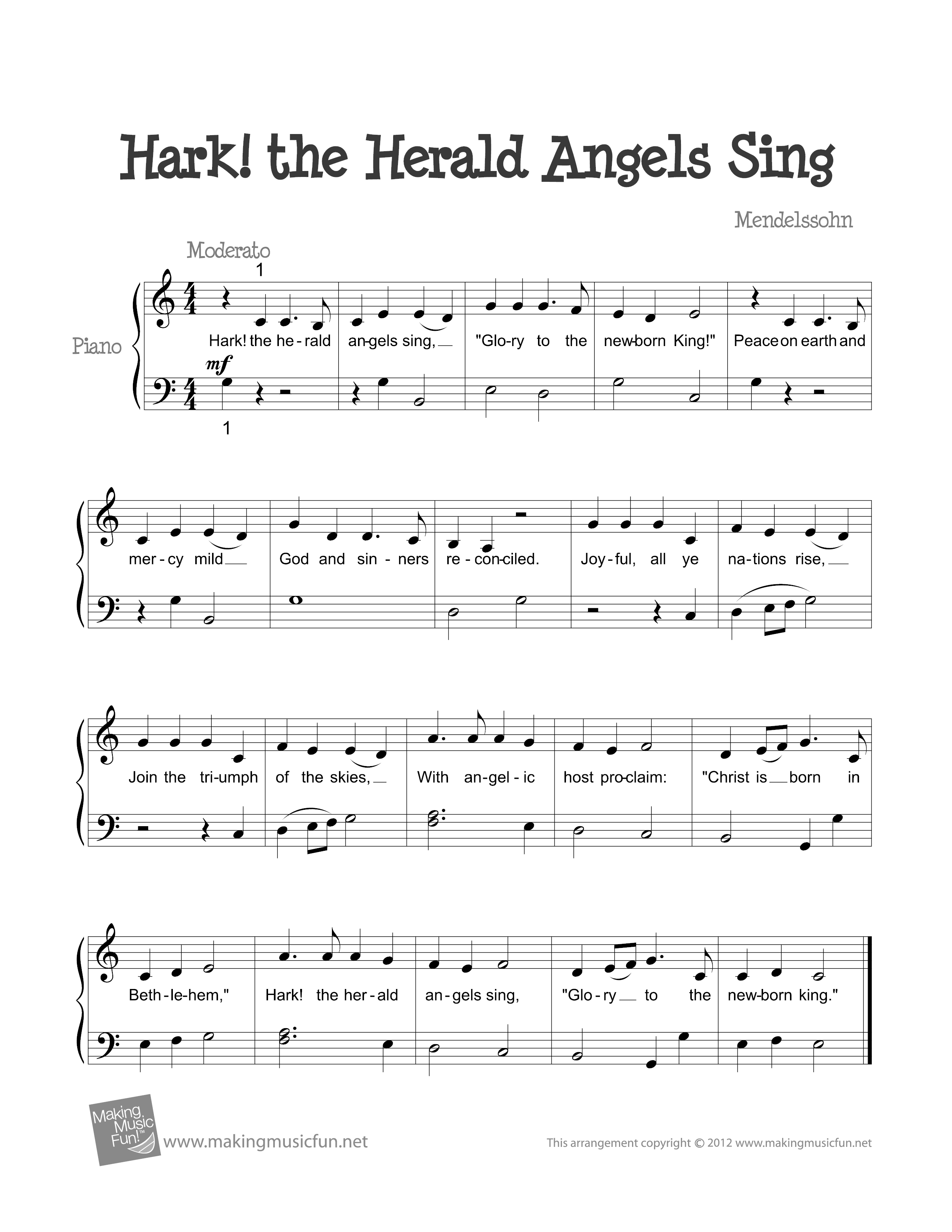 Hark! The Herald Angels Singピアノ譜