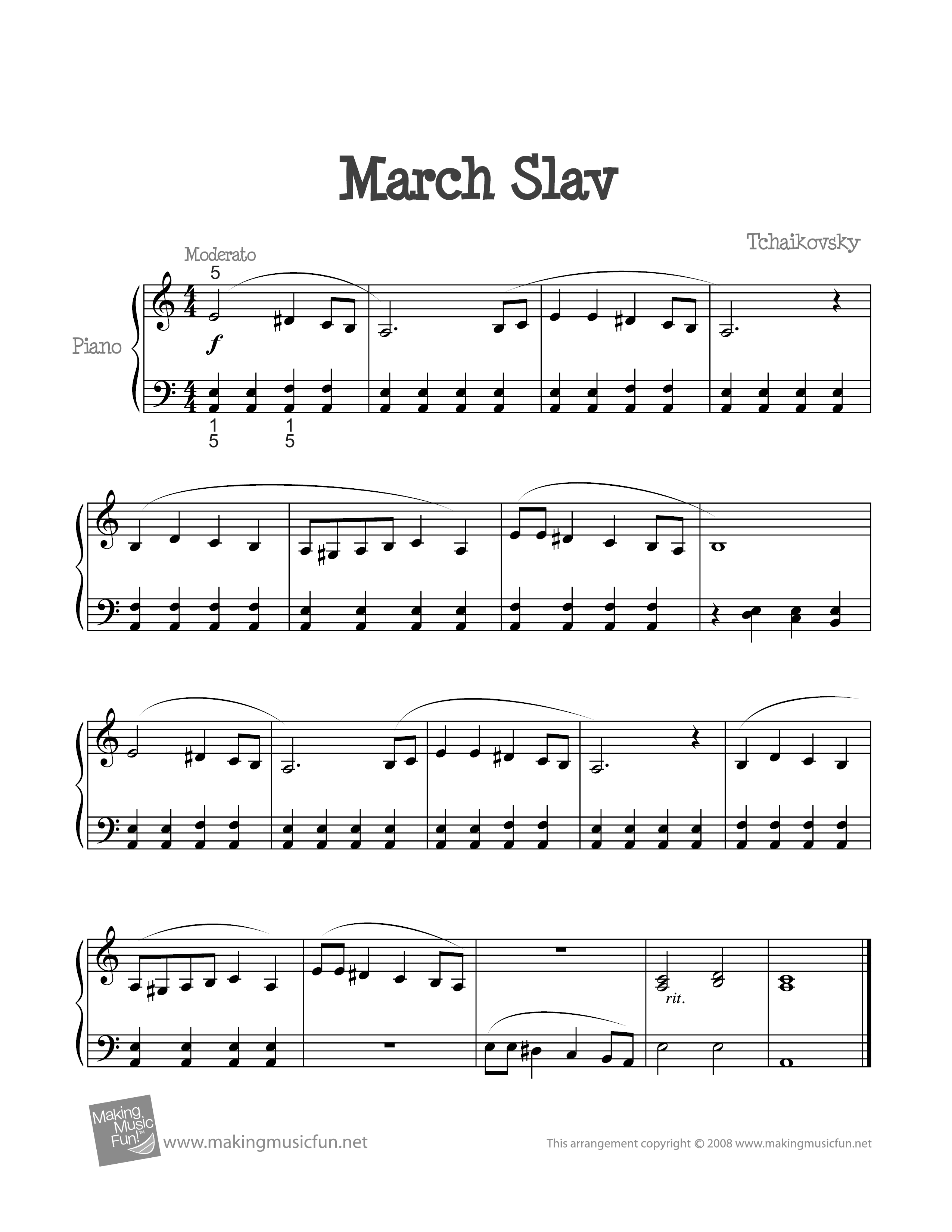 March Slav琴譜