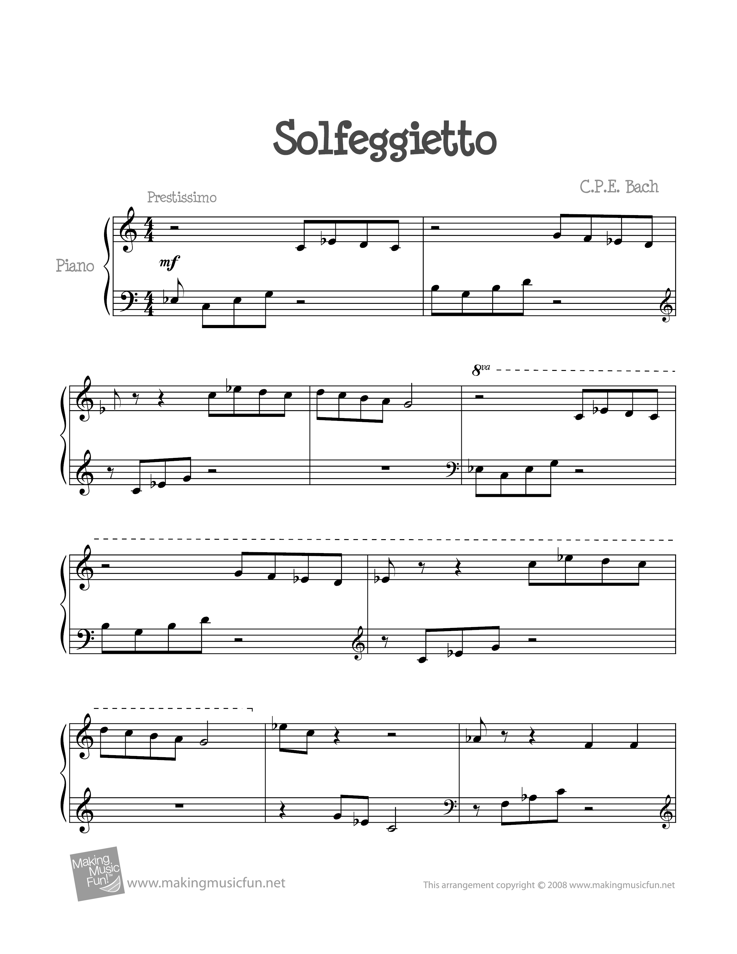 Solfeggietto琴譜