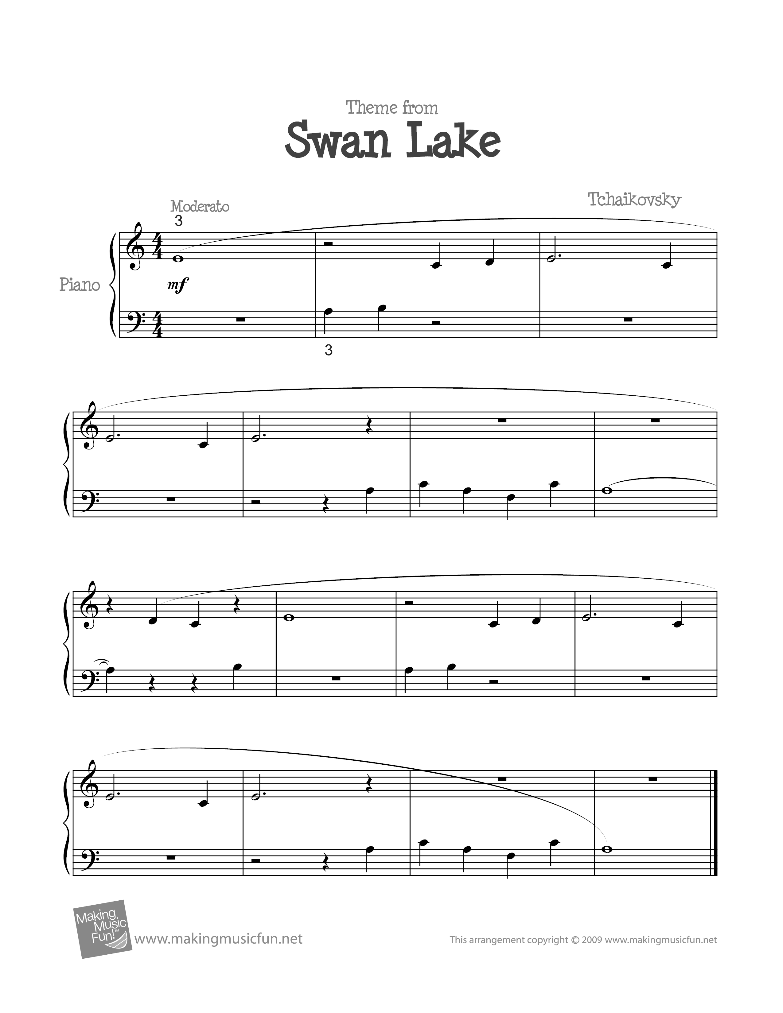 Swan Lakeピアノ譜