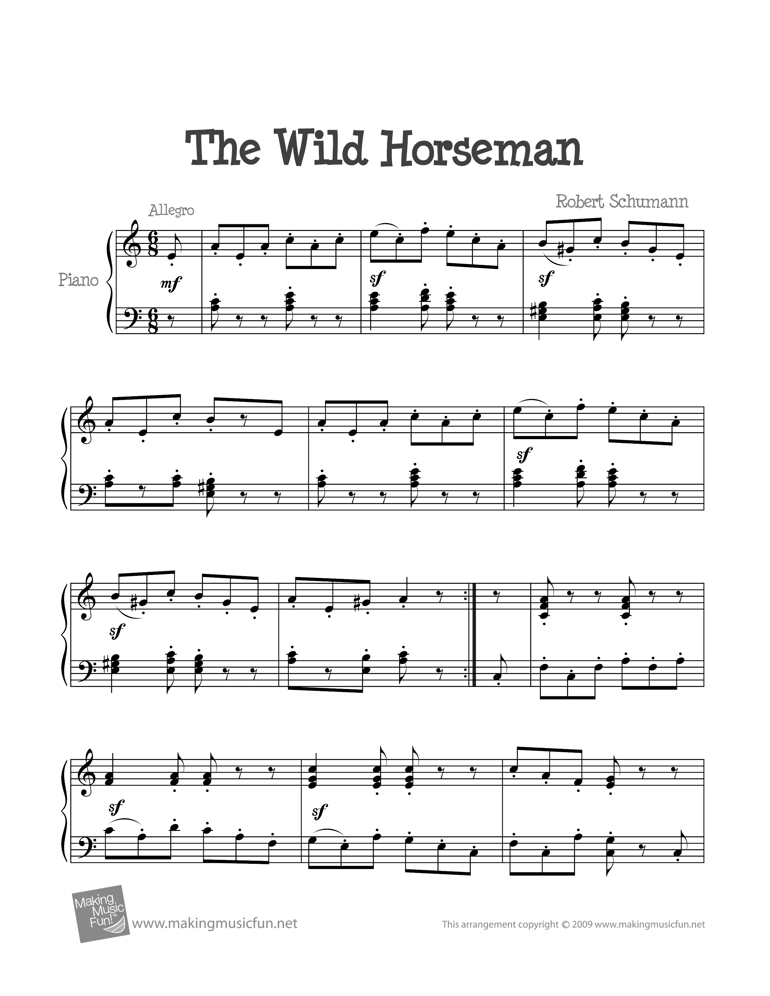 The Wild Horsemanピアノ譜