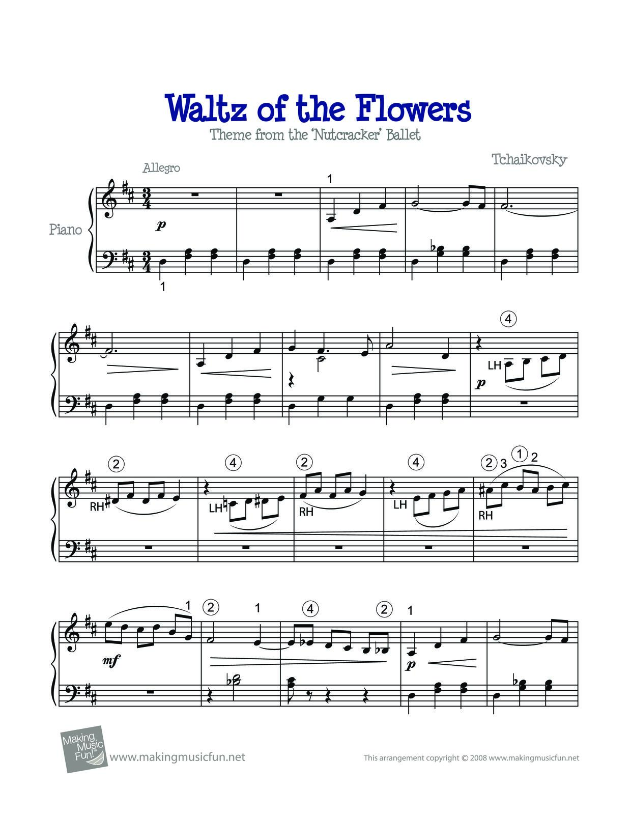 Tchaikovsky: The Nutcracker, Op. 71, Act II: No. 13, Waltz of the Flowers Score