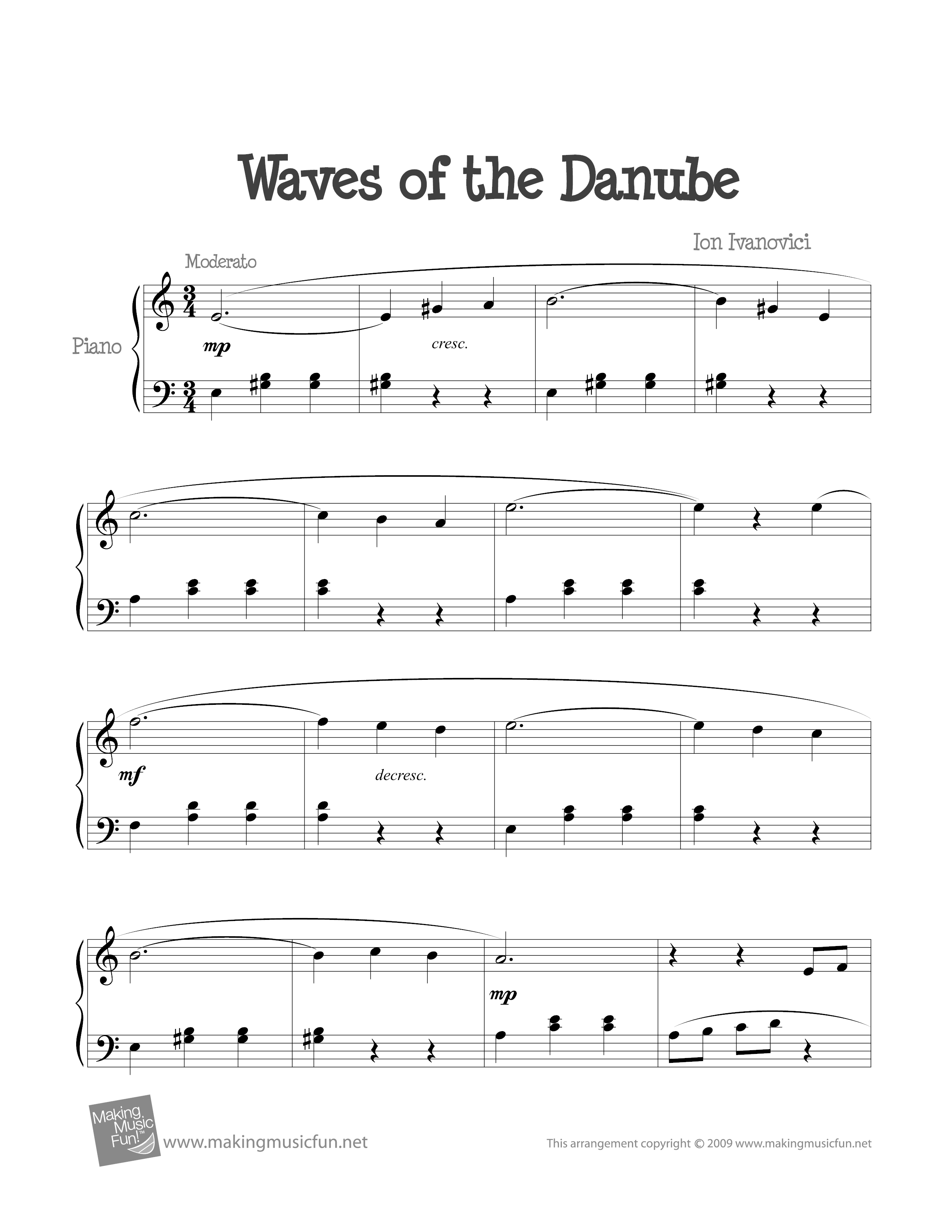 Waves of the Danube Score