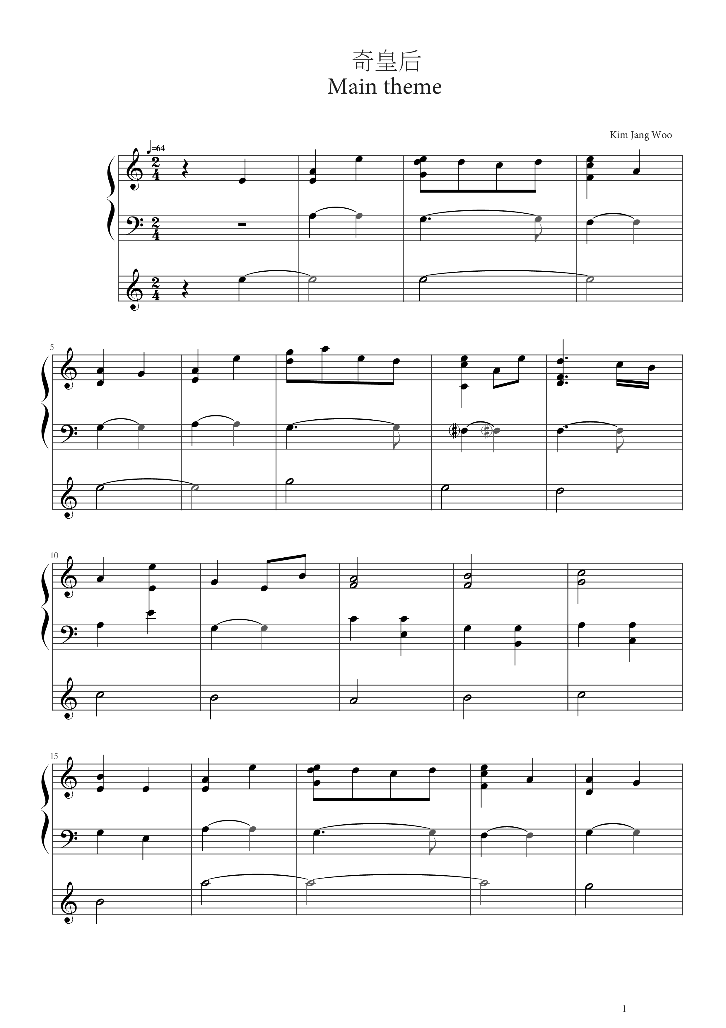Main Theme Score