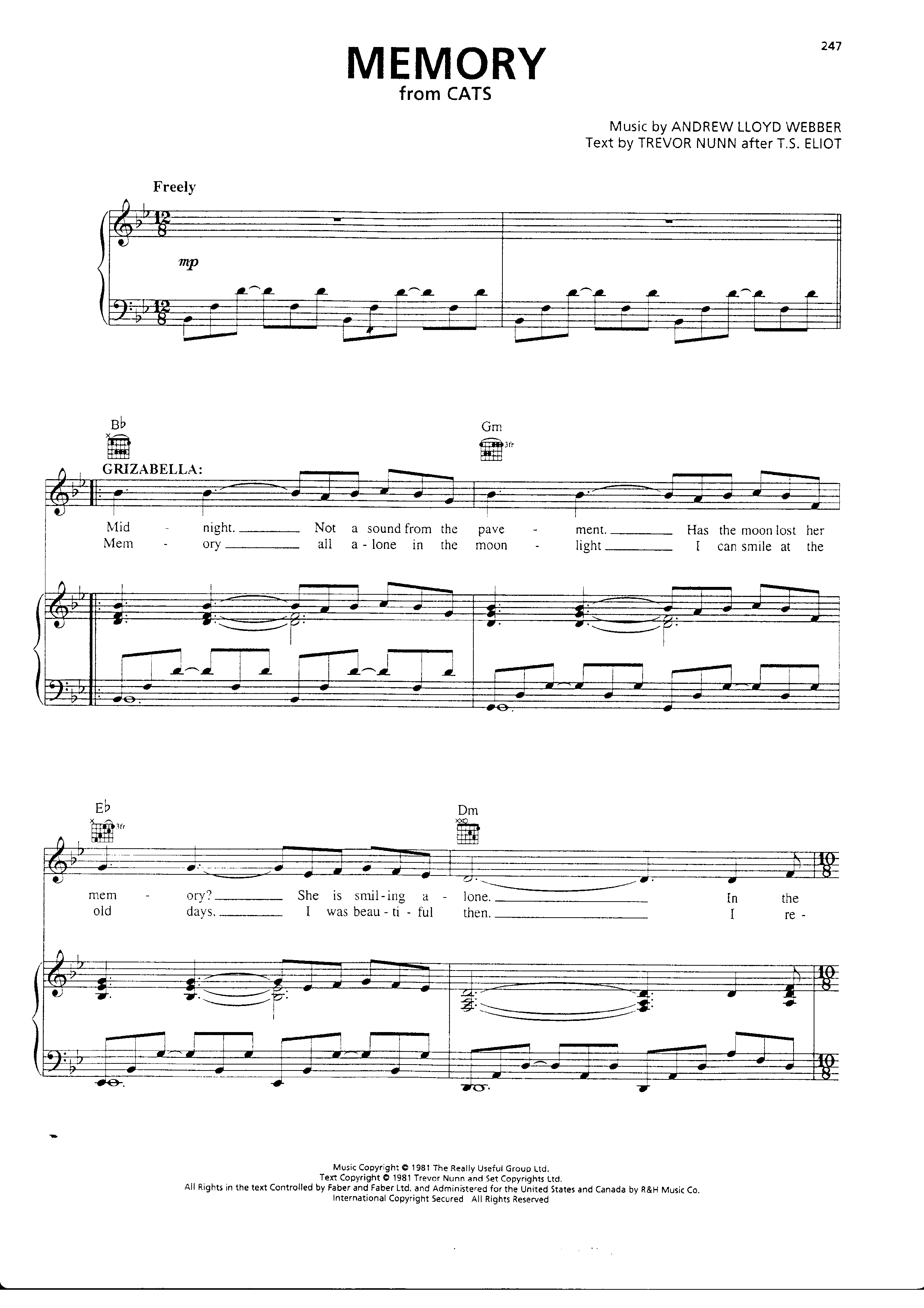 Cats - Memory琴谱