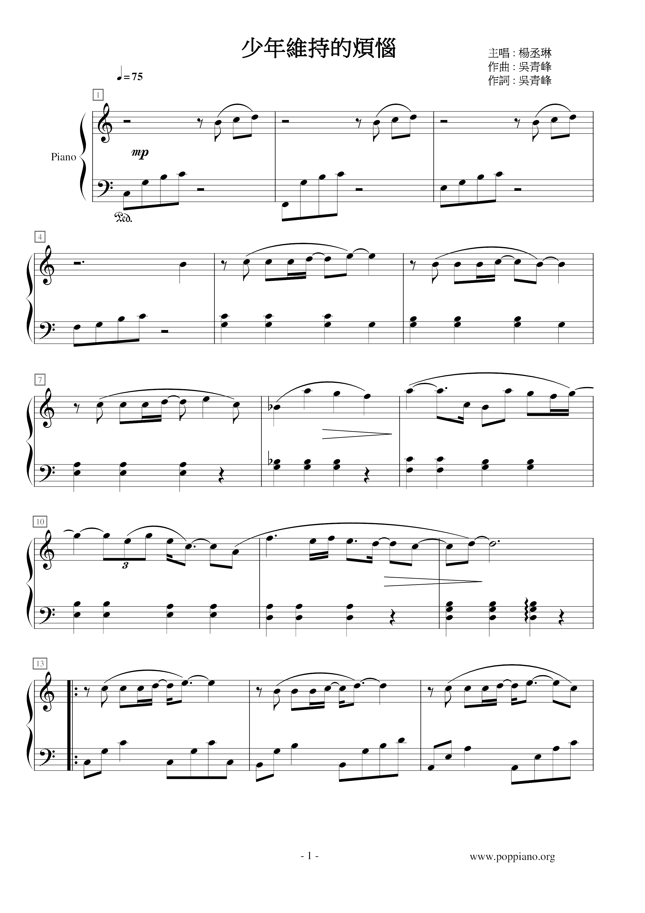 Teenager Witt 's Troubles Score