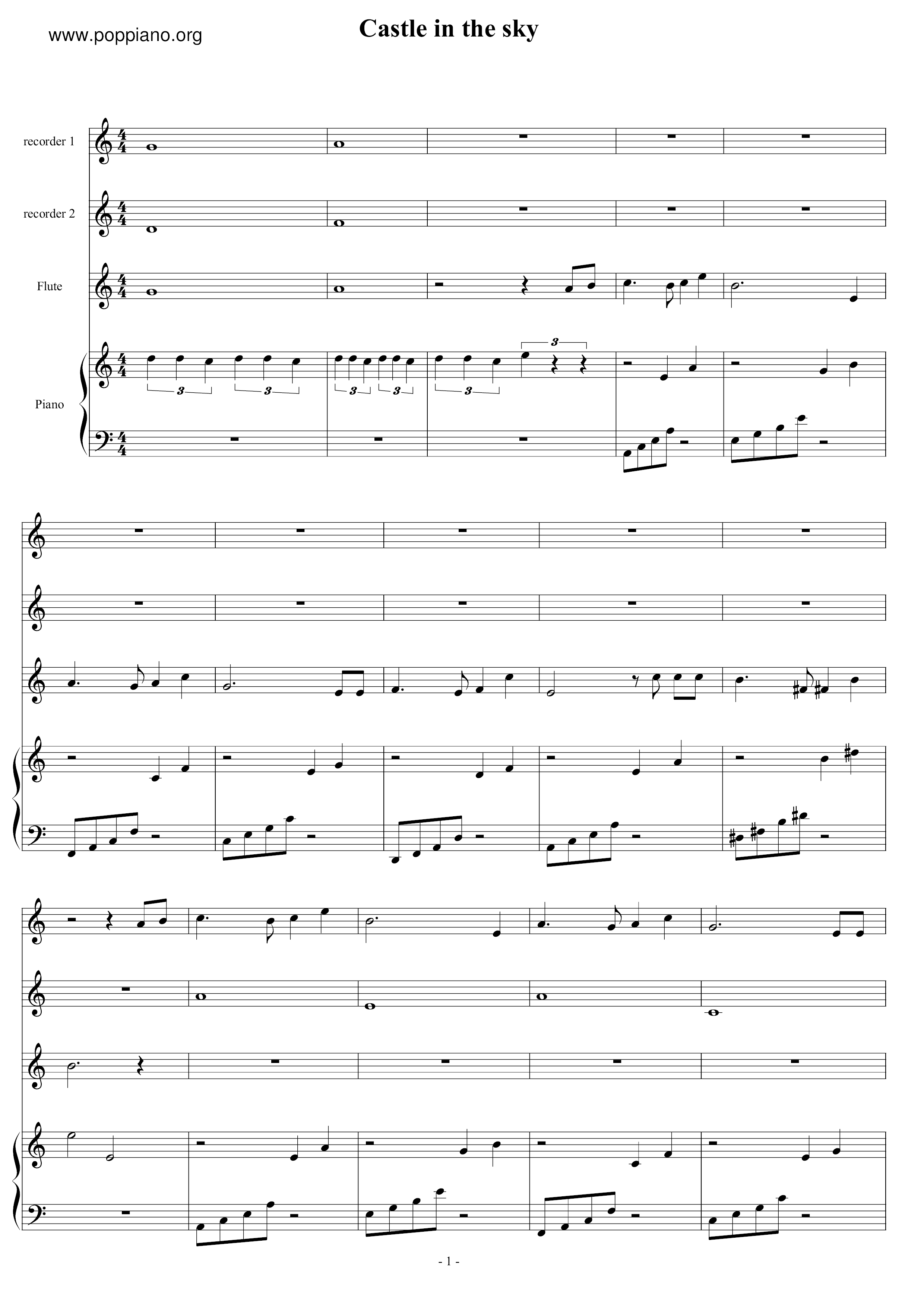 Laputa: Castle In The Sky - Carrying You Score