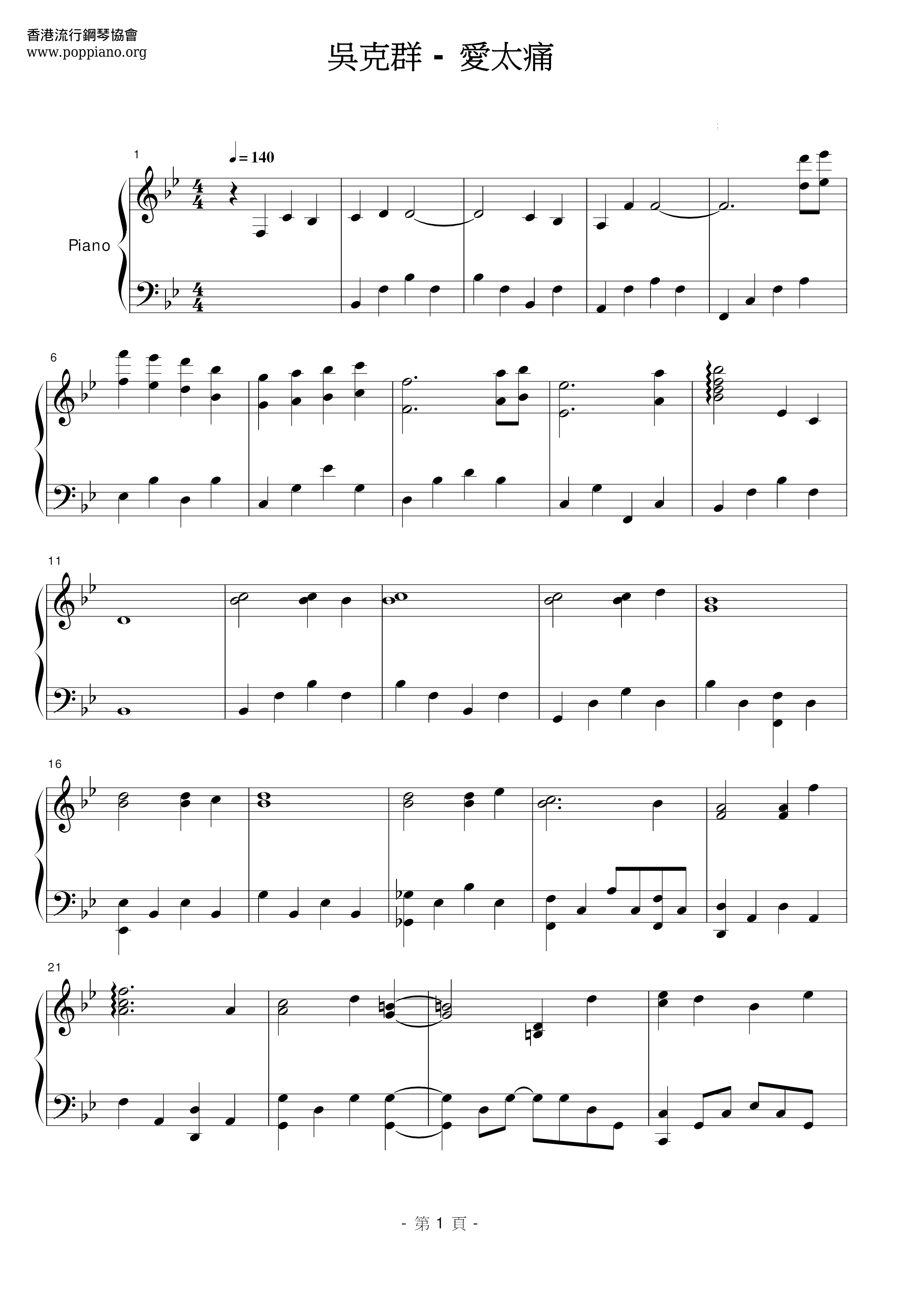 Love Is Too Painful Score